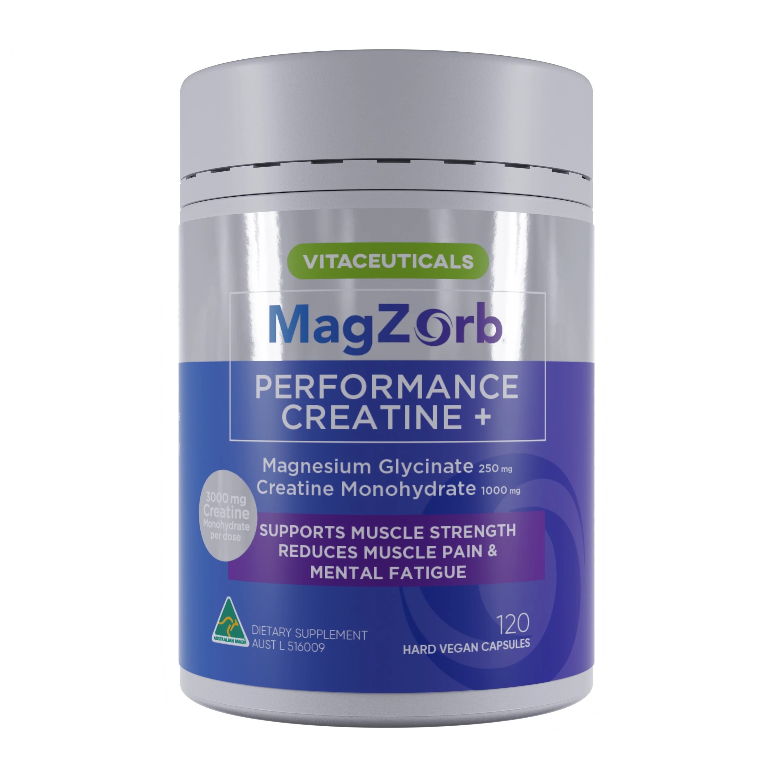 1 Vitaceuticals 120pc MagZorb Performance Creatine+ Support Strength & Recovery Capsules, 1 of 3