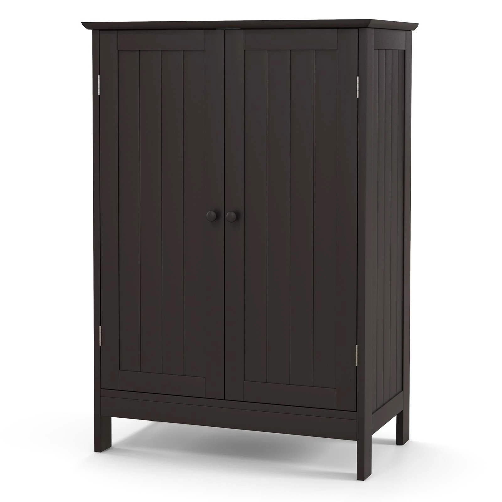 1 Costway Bathroom Cabinet Wooden Storage Cupboard w/2 Doors Hallway Table, 1 of 3