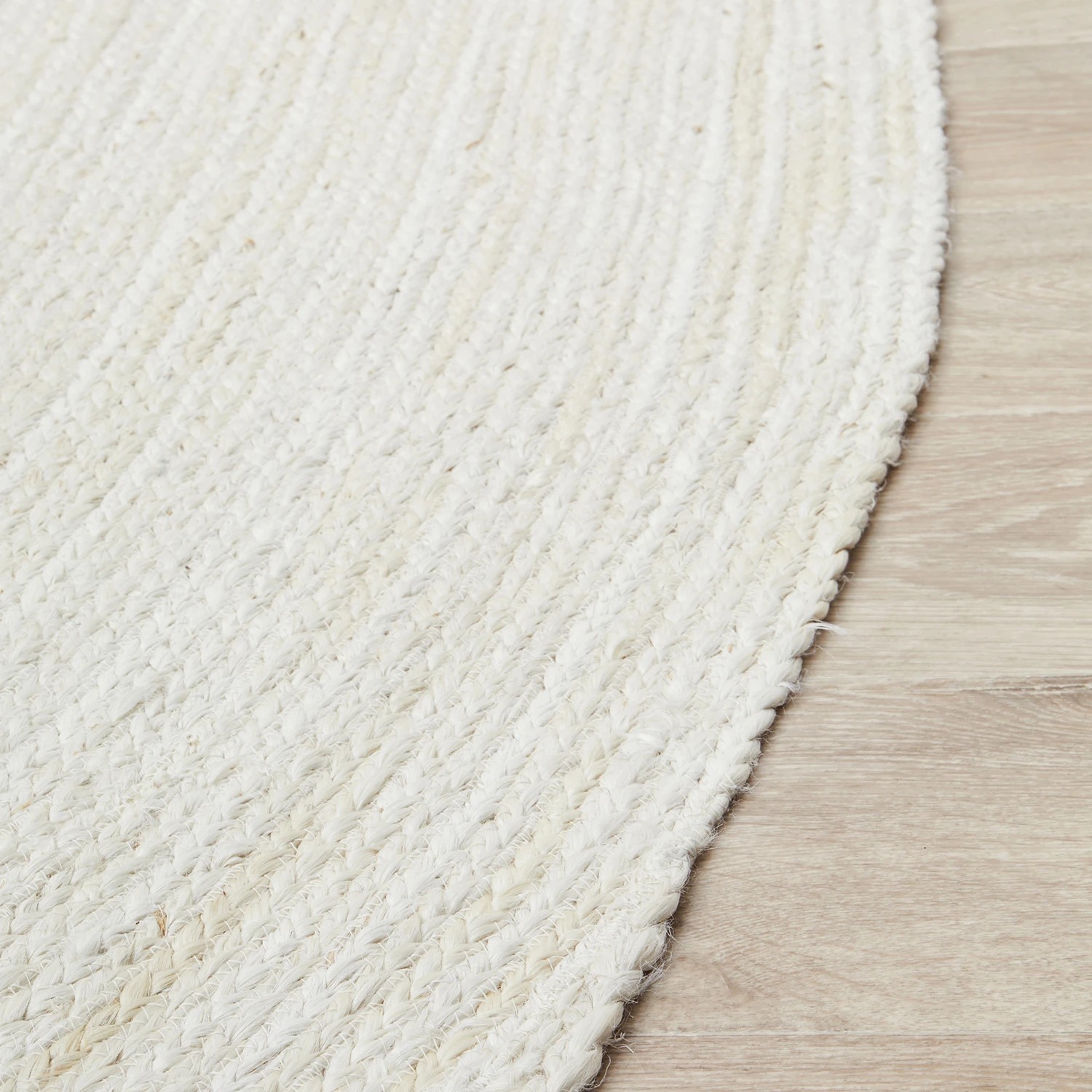 6 Common Ground Rugs Shoreline White 220x150cm - Medium Oval Hand Braided Jute Rug - Natural, 6 of 9