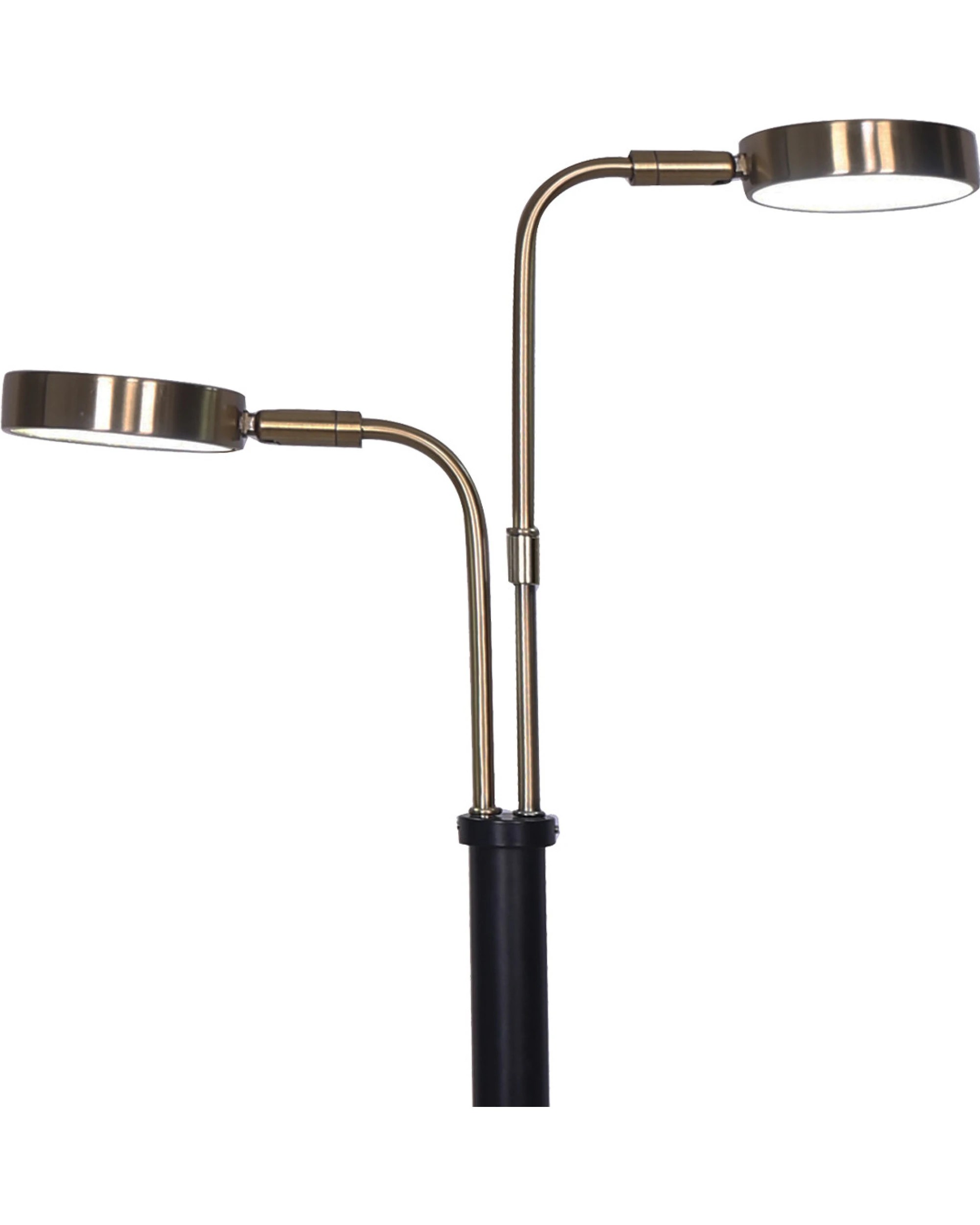 2 Sarantino LED Metal Table Lamp with 2 Lights Brushed Gold Black Finish, 2 of 10