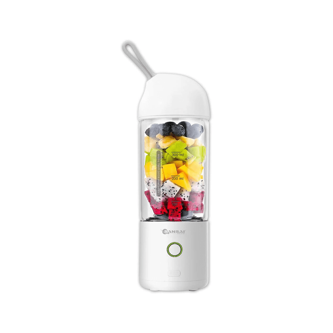 1 Sansai 400ml 22.5cm Portable Micro Usb Rechargeable To-go Glass Blender - White, 1 of 3