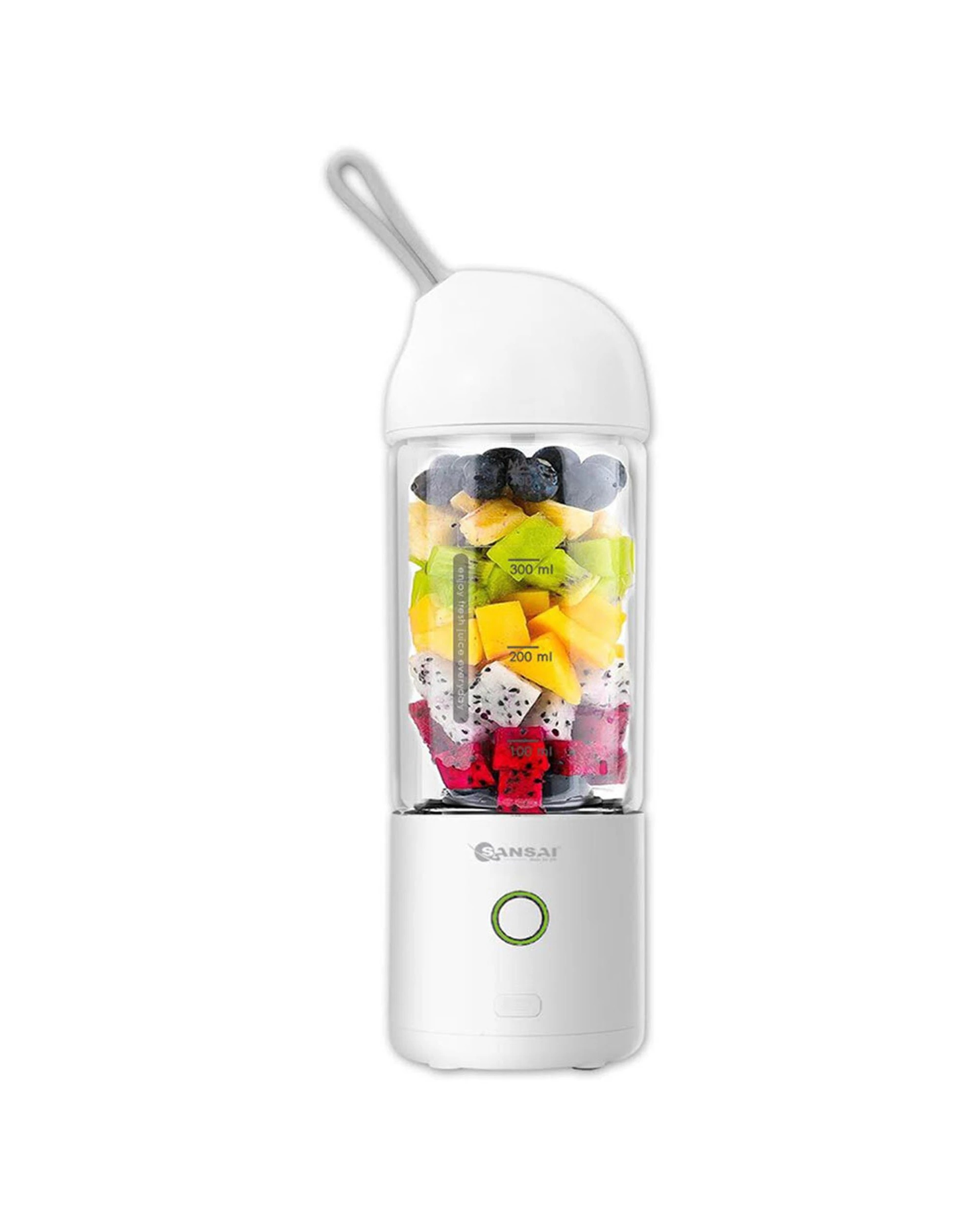 1 Sansai 400ml 22.5cm Portable Micro Usb Rechargeable To-go Glass Blender - White, 1 of 3