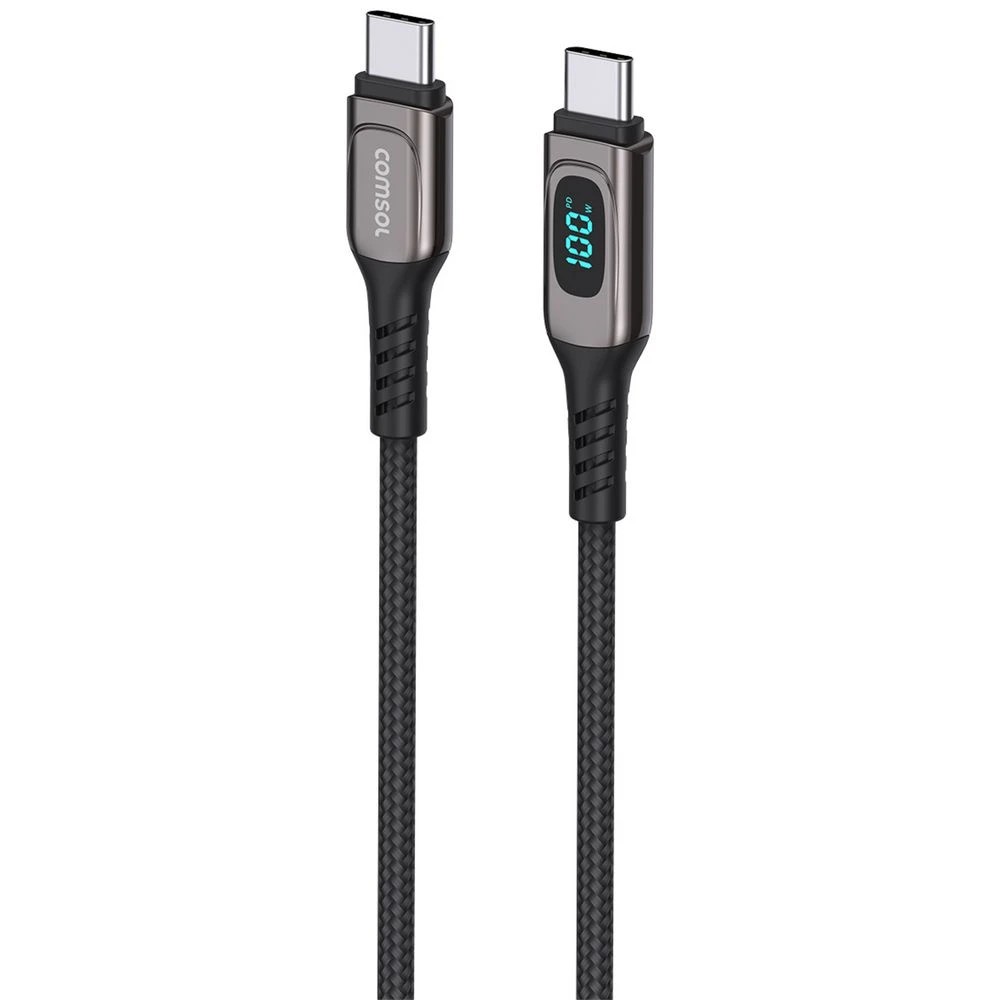 1 Comsol USB-C to USB-C LED Display Cable 2m, 1 of 5