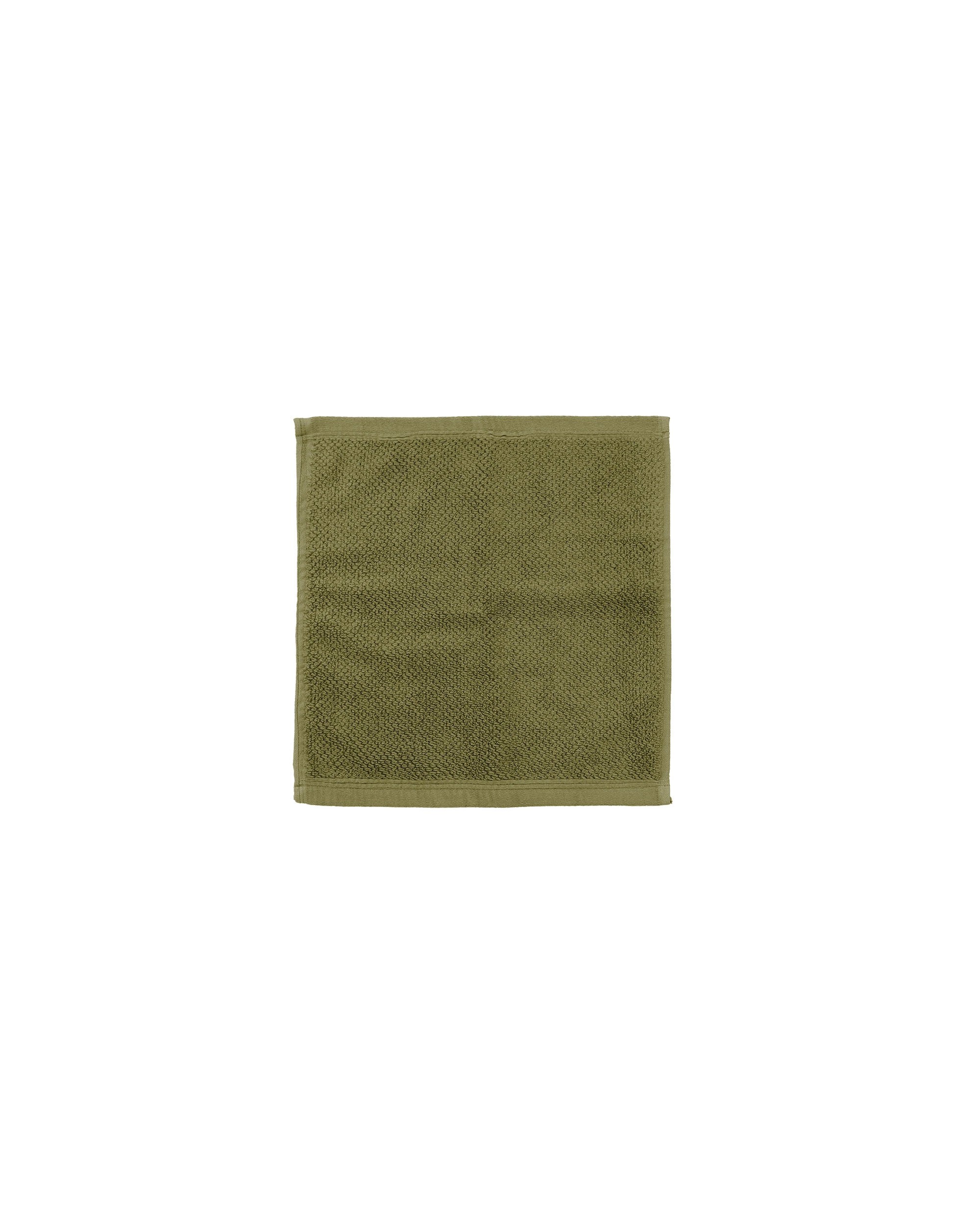 1 Bambury Angove 600gsm Soft Absorbent Cotton Face Washer Textured 33x33cm Olive - Green, 1 of 4