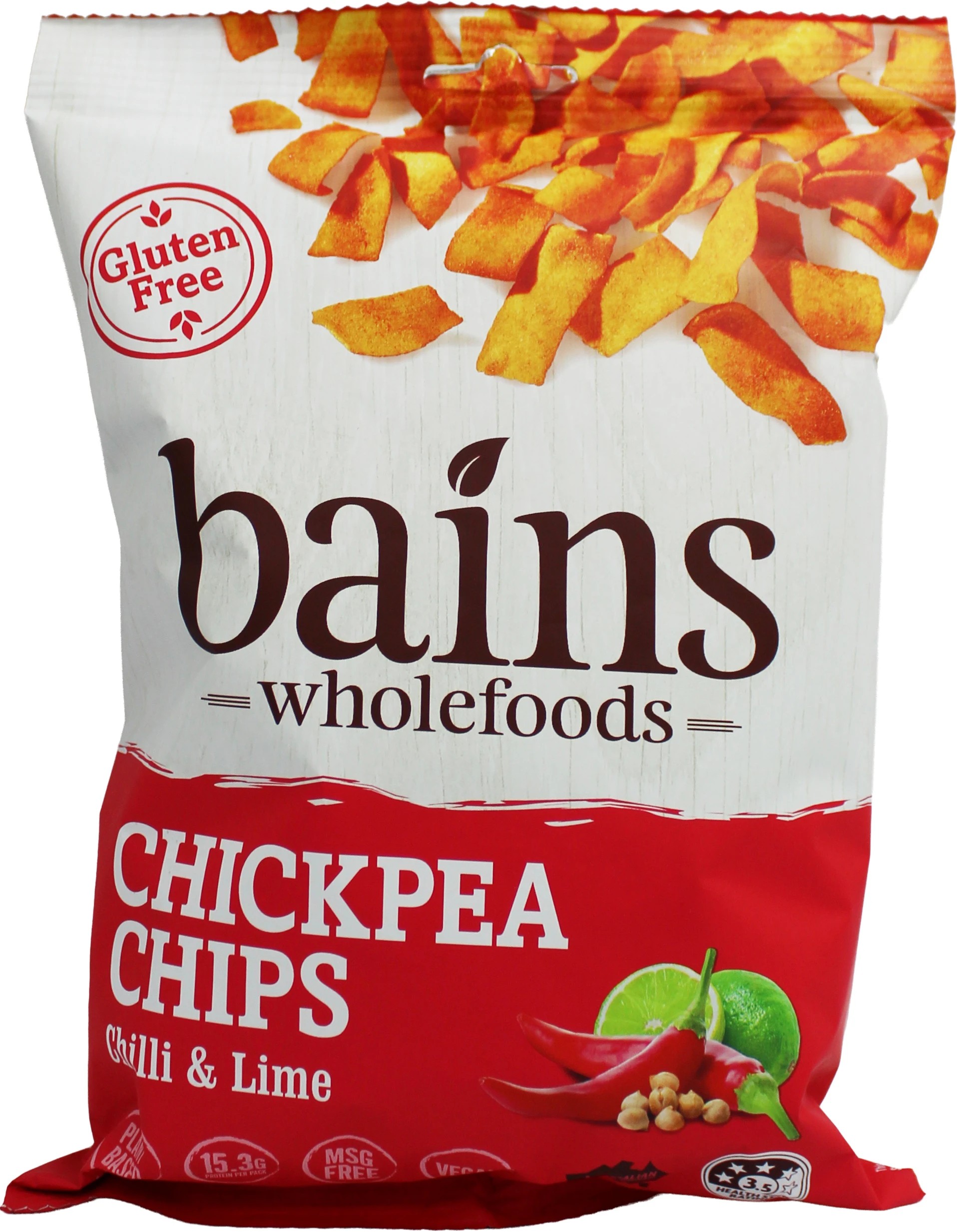 3 Bains Wholefoods Chickpea Chips Chilli & Lime 100g, 3 of 4