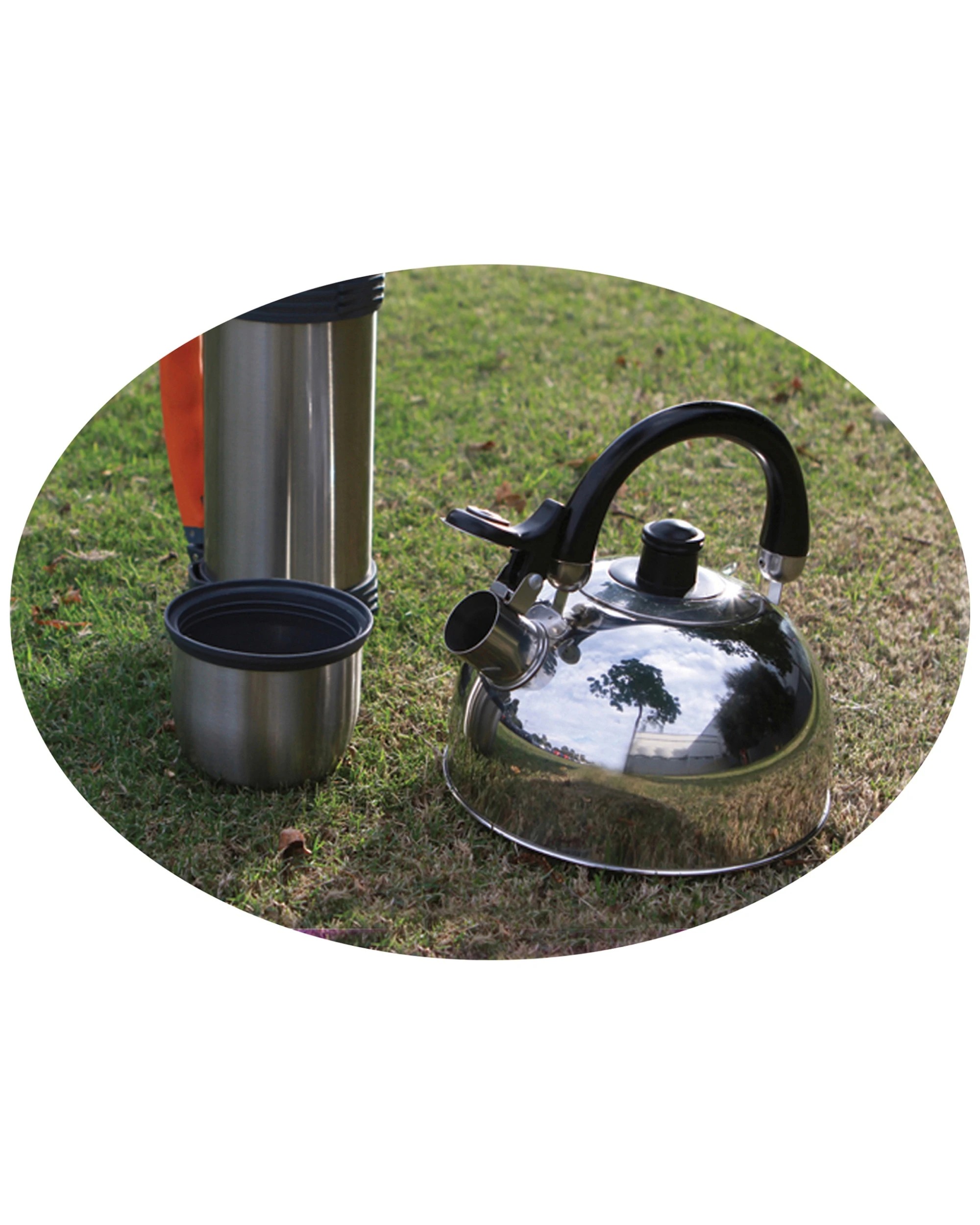 3 Wildtrak 2L Stainless Steel Whistling Kettle Camping Heat-Resistant Handle - Silver, 3 of 3
