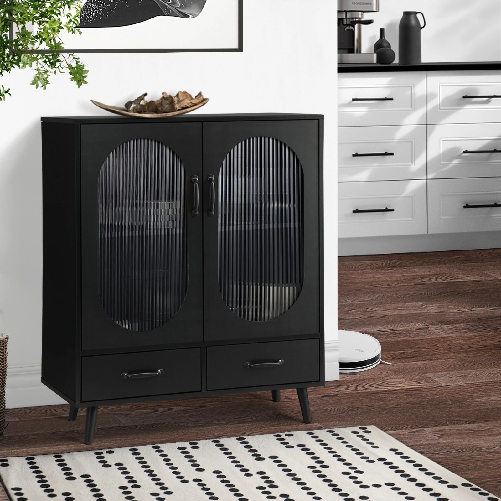 3 Oikiture Sideboard Buffet Fluted Door
 - Black, 3 of 10