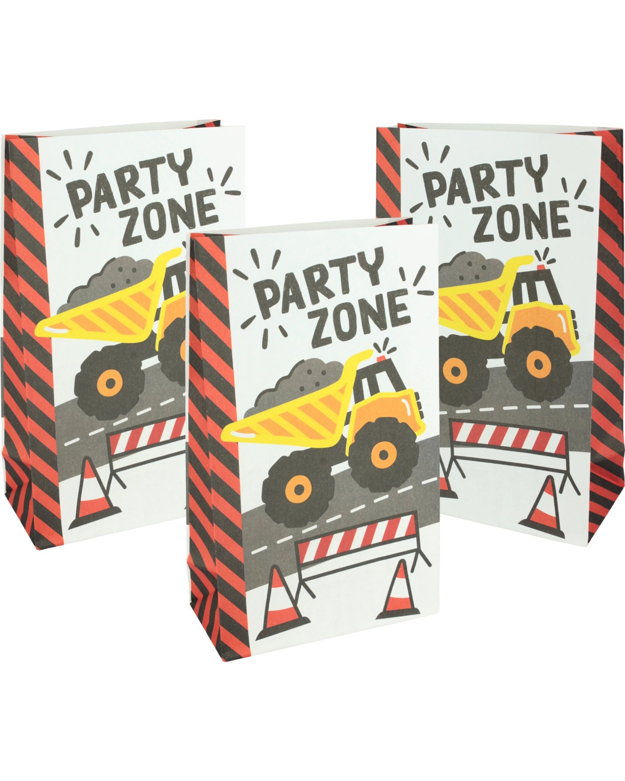 1 Artwrap Construction Truck Paper Party Bags Pack of 8, 1 of 3