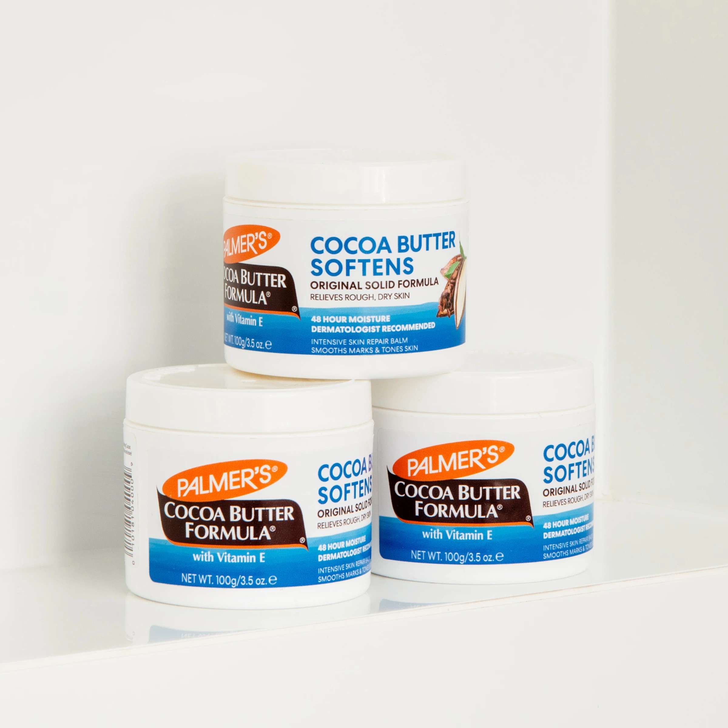 3 Palmers Palmer's Cocoa Butter Solid Formula Jar 100g - Vitamin E - White, 3 of 4