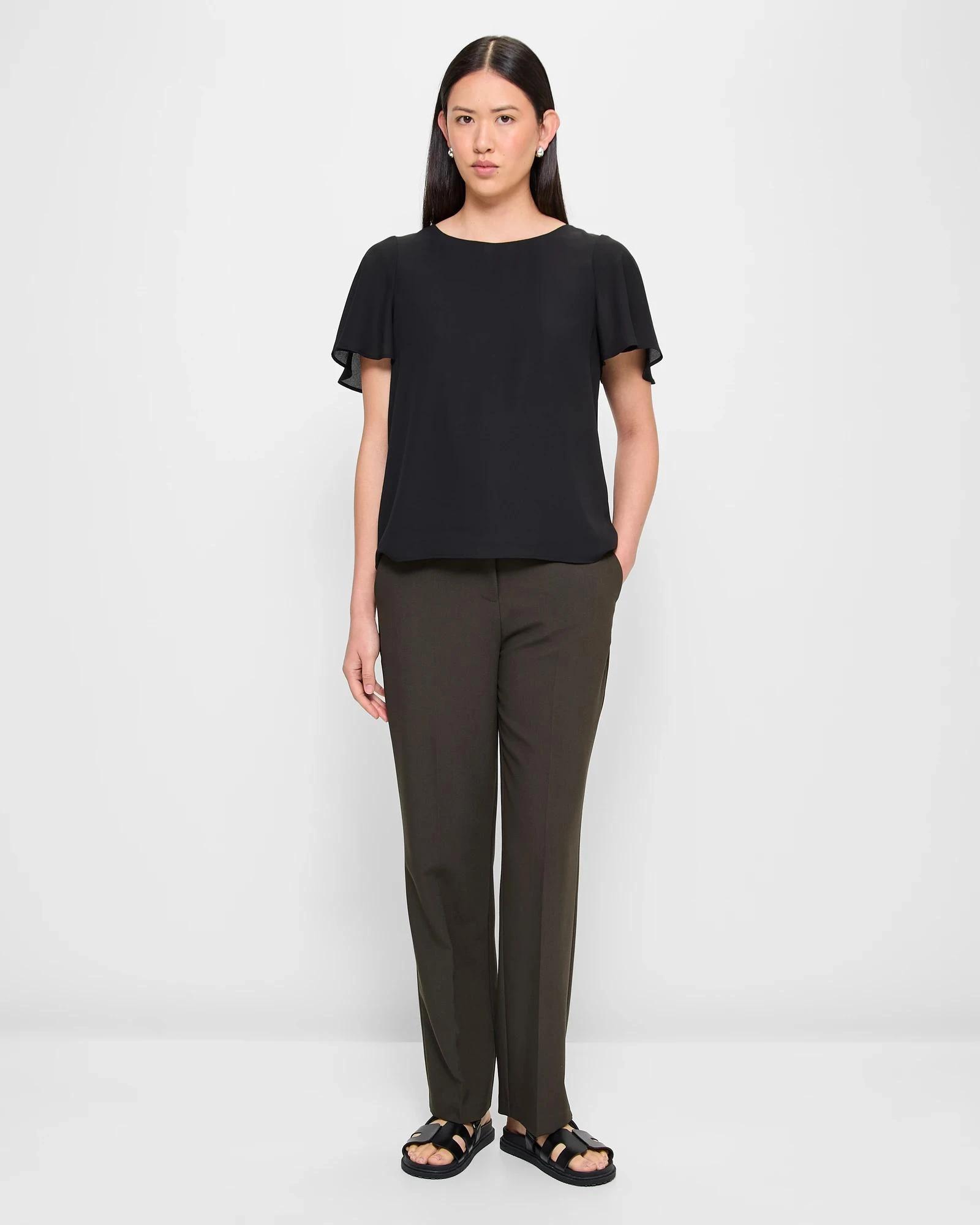 2 Preview Ella Crew Neck Blouse BLACK, 2 of 5