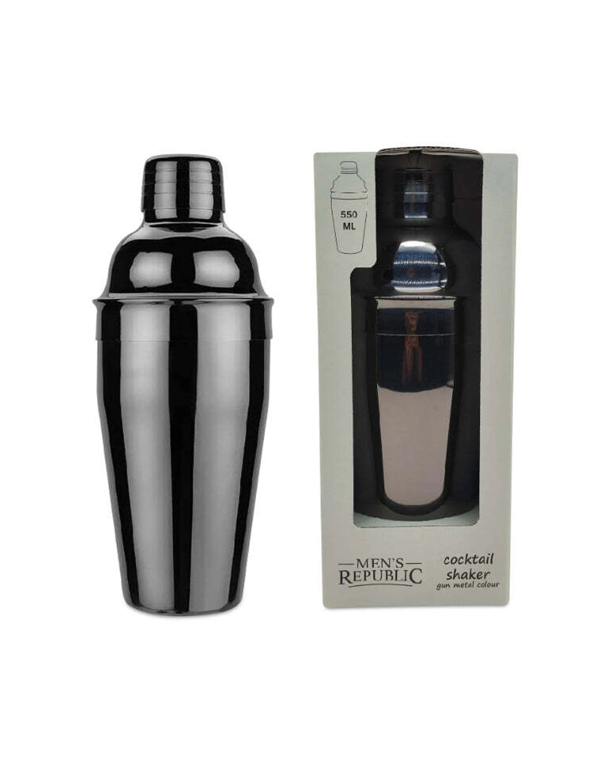 2 Men's Republic Bartender Cocktail Shaker 550ml Gift Set Stainless Steel Durable Barware Kit - Black, 2 of 5