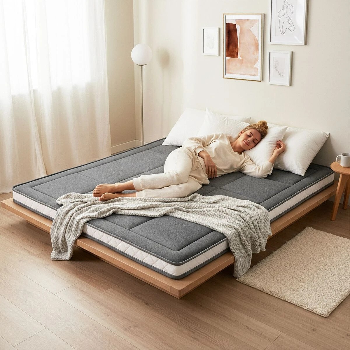 3 AUSWAY Double Size Foam Mattress Bed Floor Topper Futon Tatami, 3 of 3
