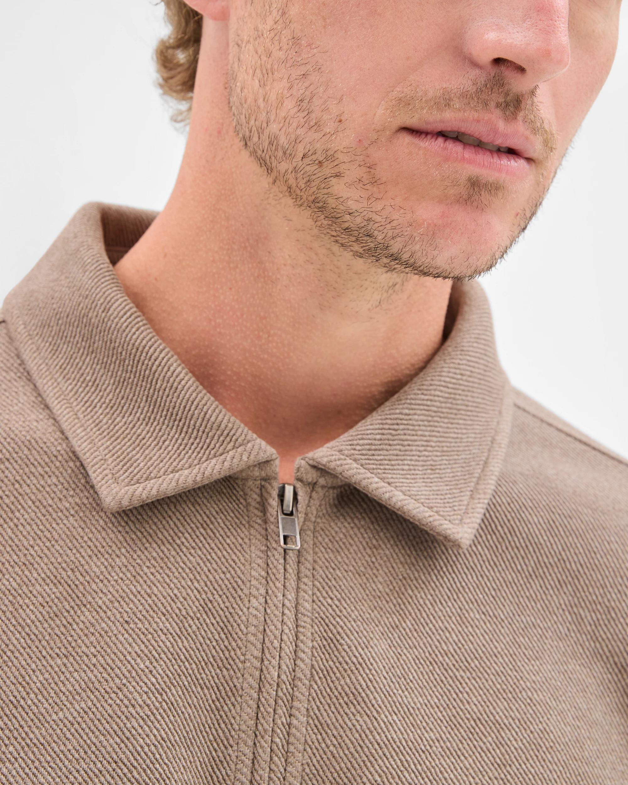 3 Target Man Australian Cotton Blend Textured Fleece 1/4 Zip Collared Top ROCK, 3 of 7