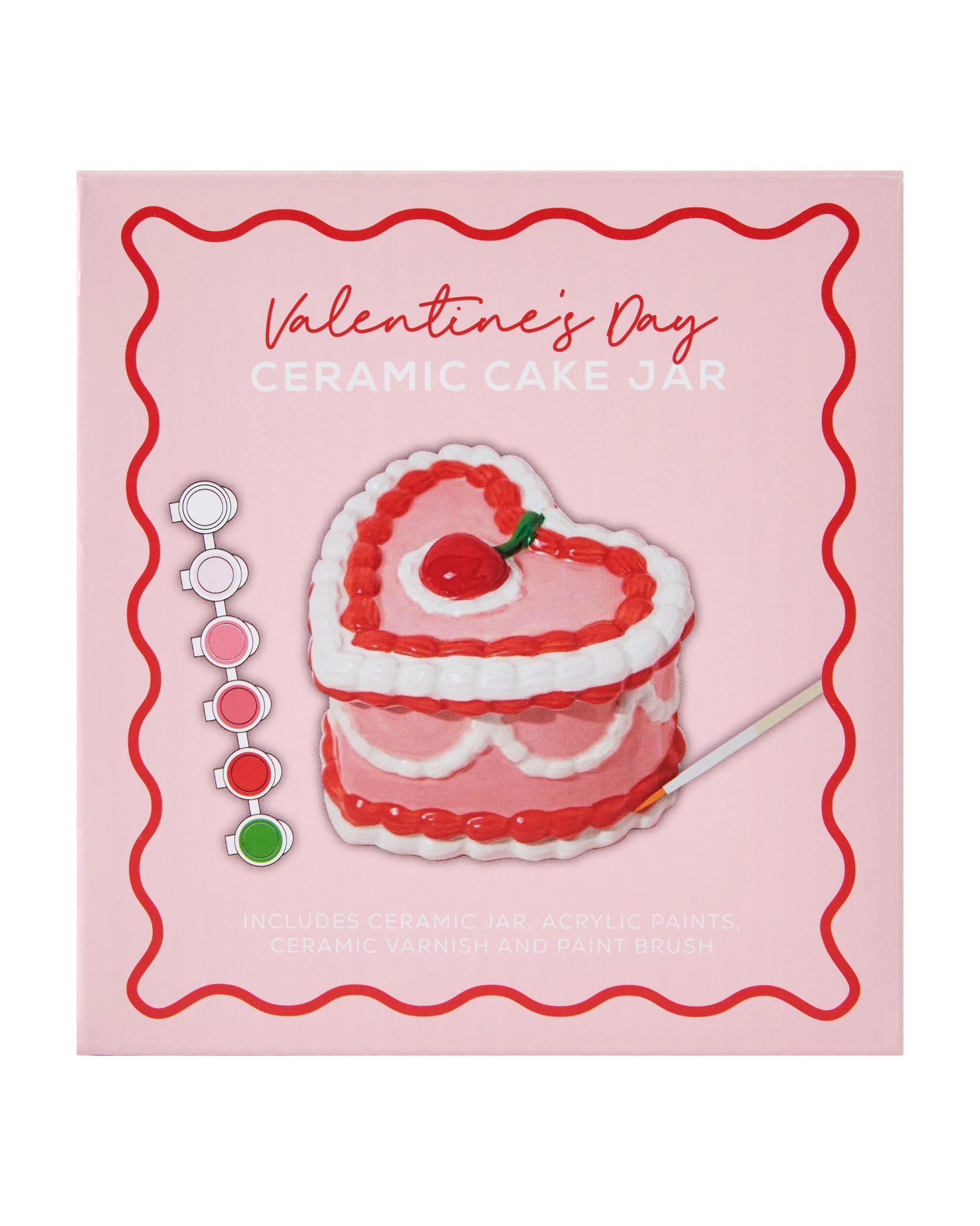 1 Valentine's Day Paint Your Own Ceramic Cake Jar, 1 of 4
