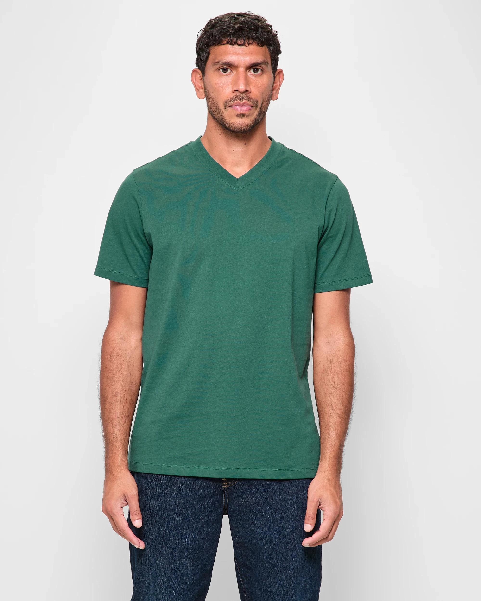 1 Target Australian Cotton V-Neck T-Shirt TEAL, 1 of 5