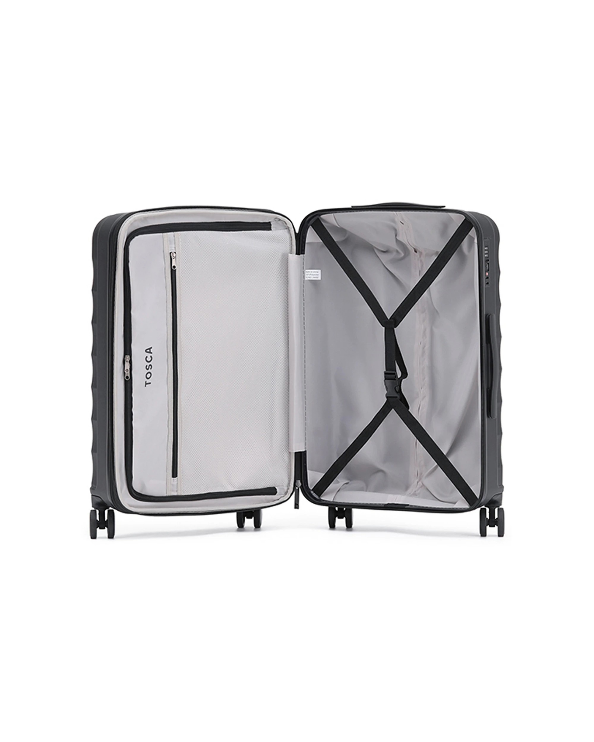 3 Tosca 3Pc Interstellar 2.0 Trolley Travel Suitcase Luggage Set - Black, 3 of 7