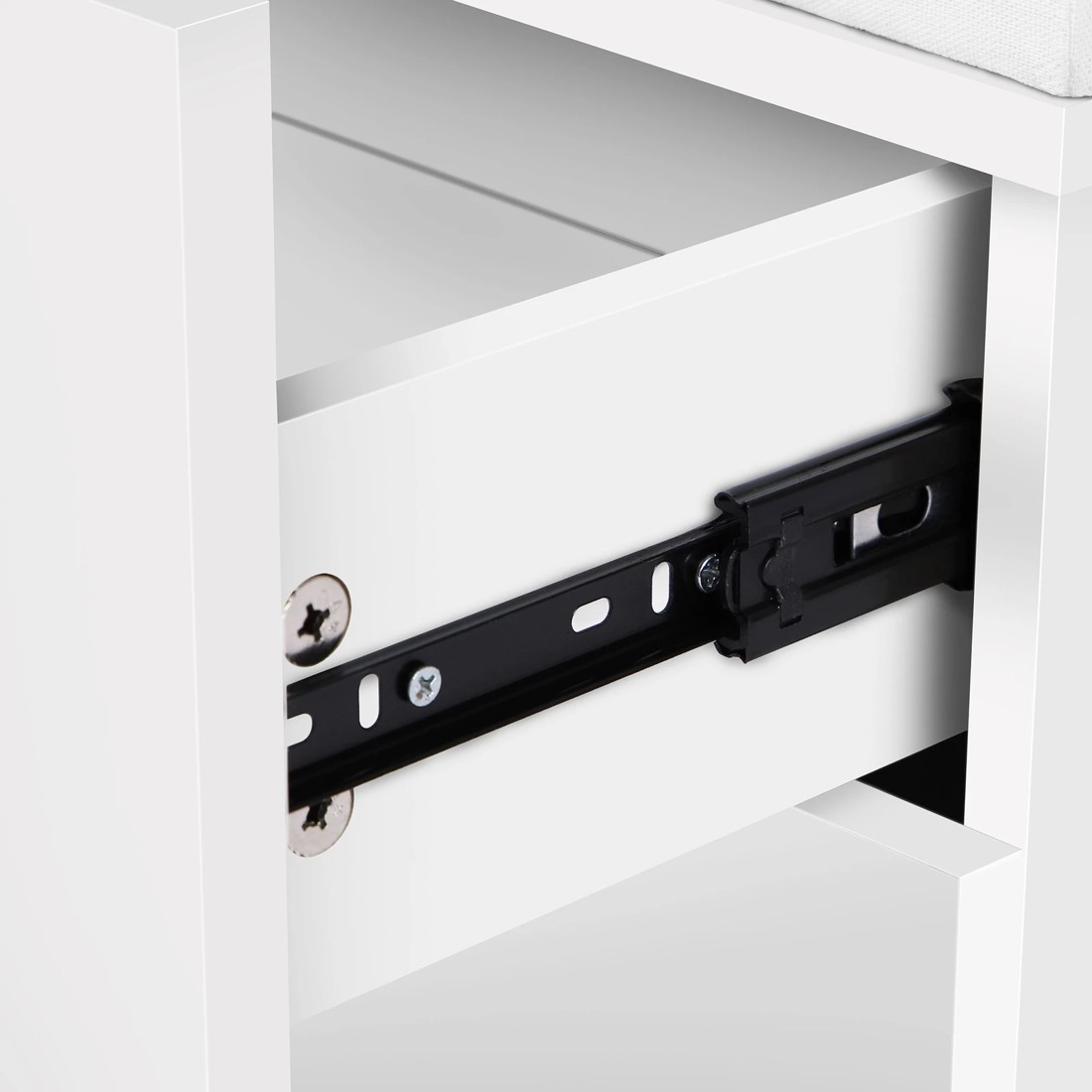 6 Alfordson Dressing Table Stool Set 2-In-1 Bedside Table Makeup Mirror - White, 6 of 10