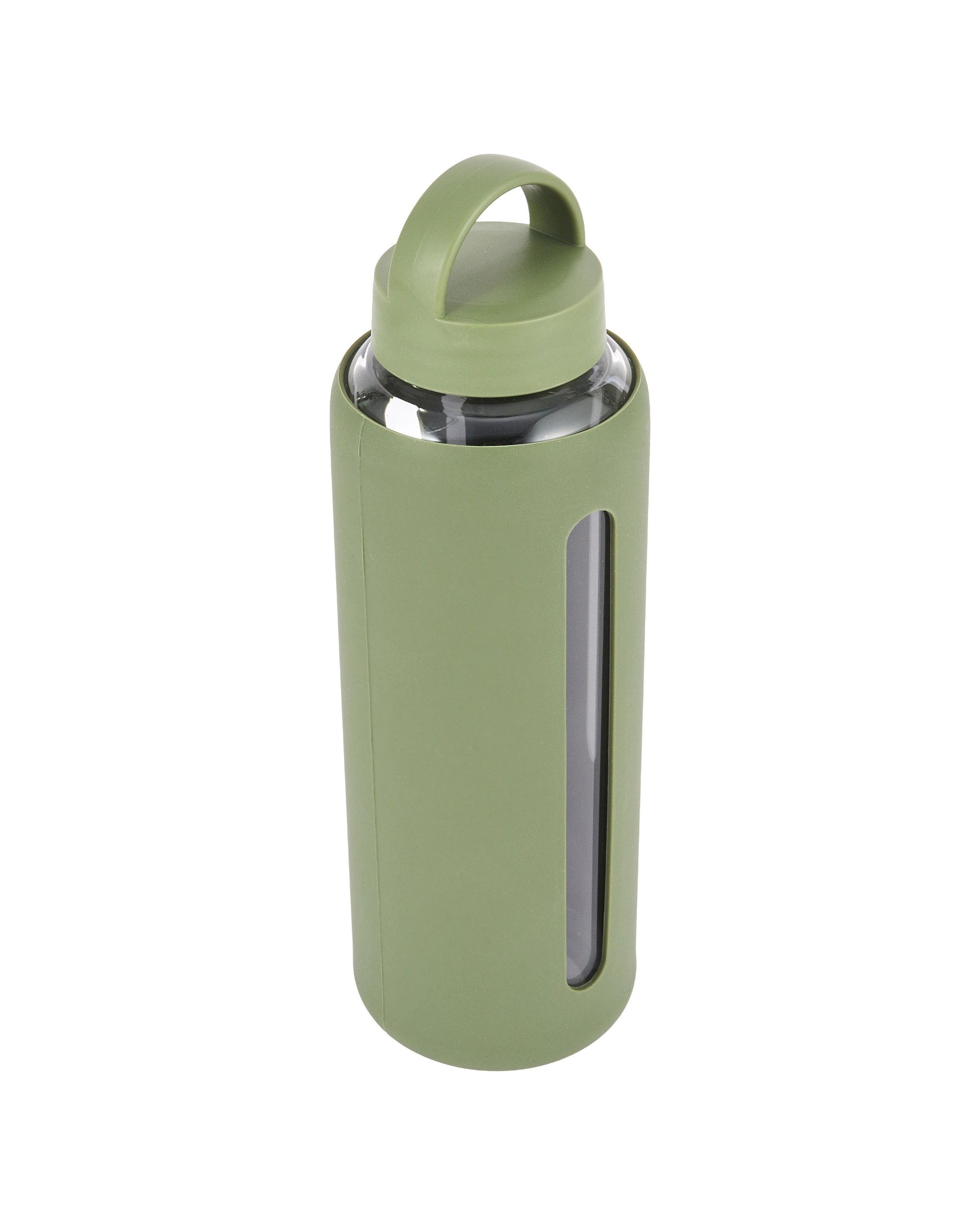 3 1L Glass Drink Bottle with Silicone Wrap - Green, 3 of 5