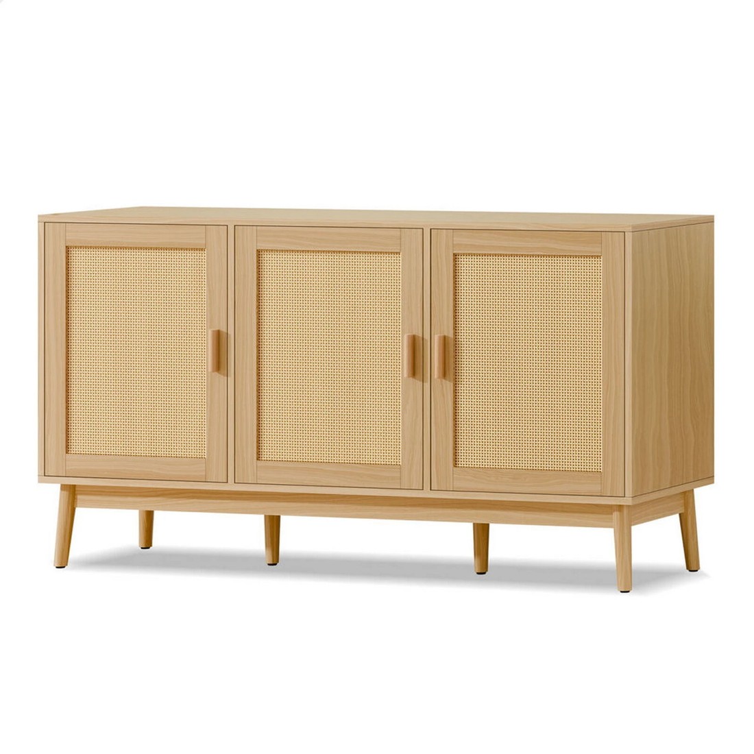 1 Alfordson Buffet Sideboard Cupboard Cabinet Rattan Doors Storage Kitchen Hallway - Wood, 1 of 10