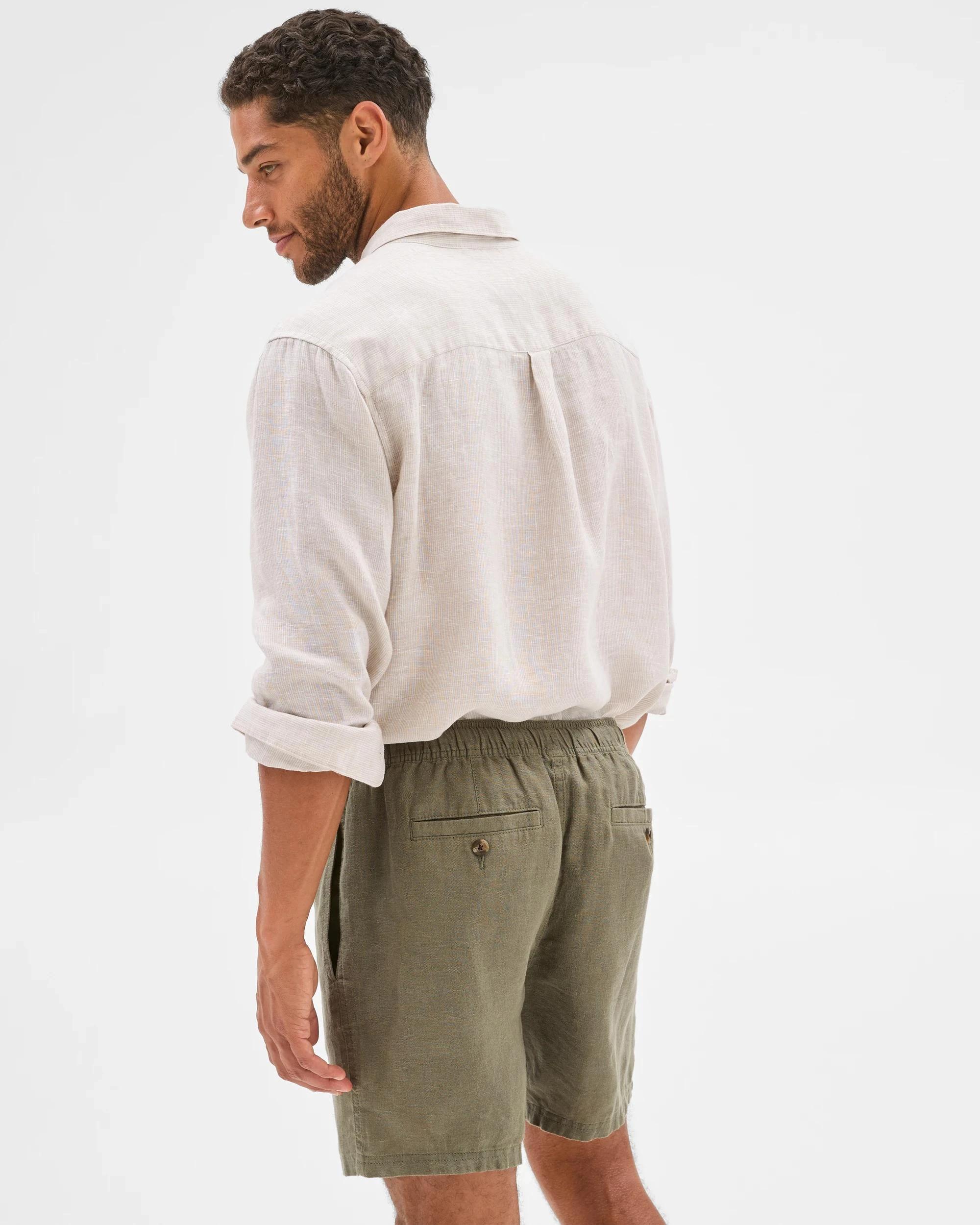 4 Target European Linen Shorts KHAKI, 4 of 6