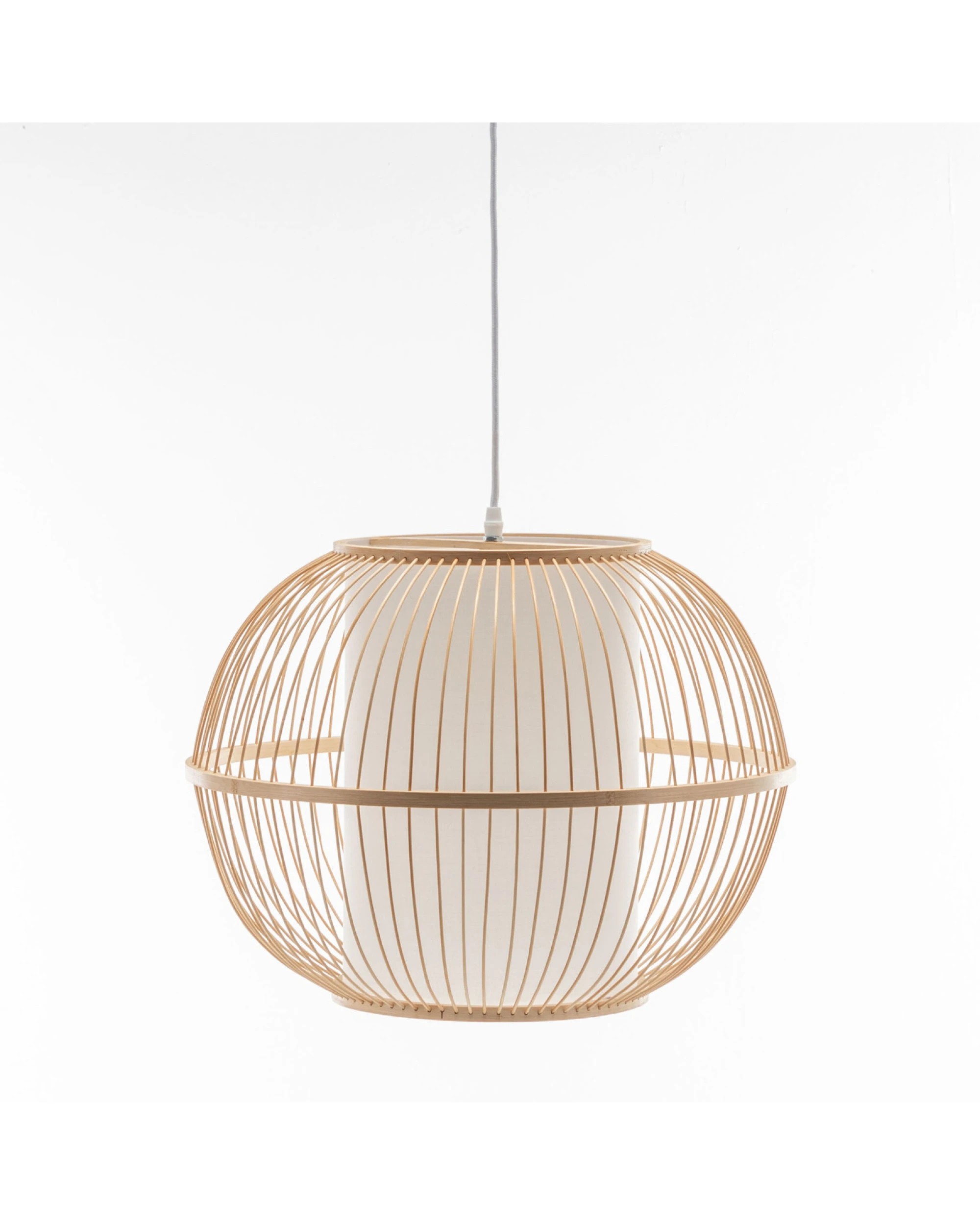 3 BR Home Natural Woven Bamboo Sphere Pendant Lamp Hanging Light Bell Shade, 3 of 6