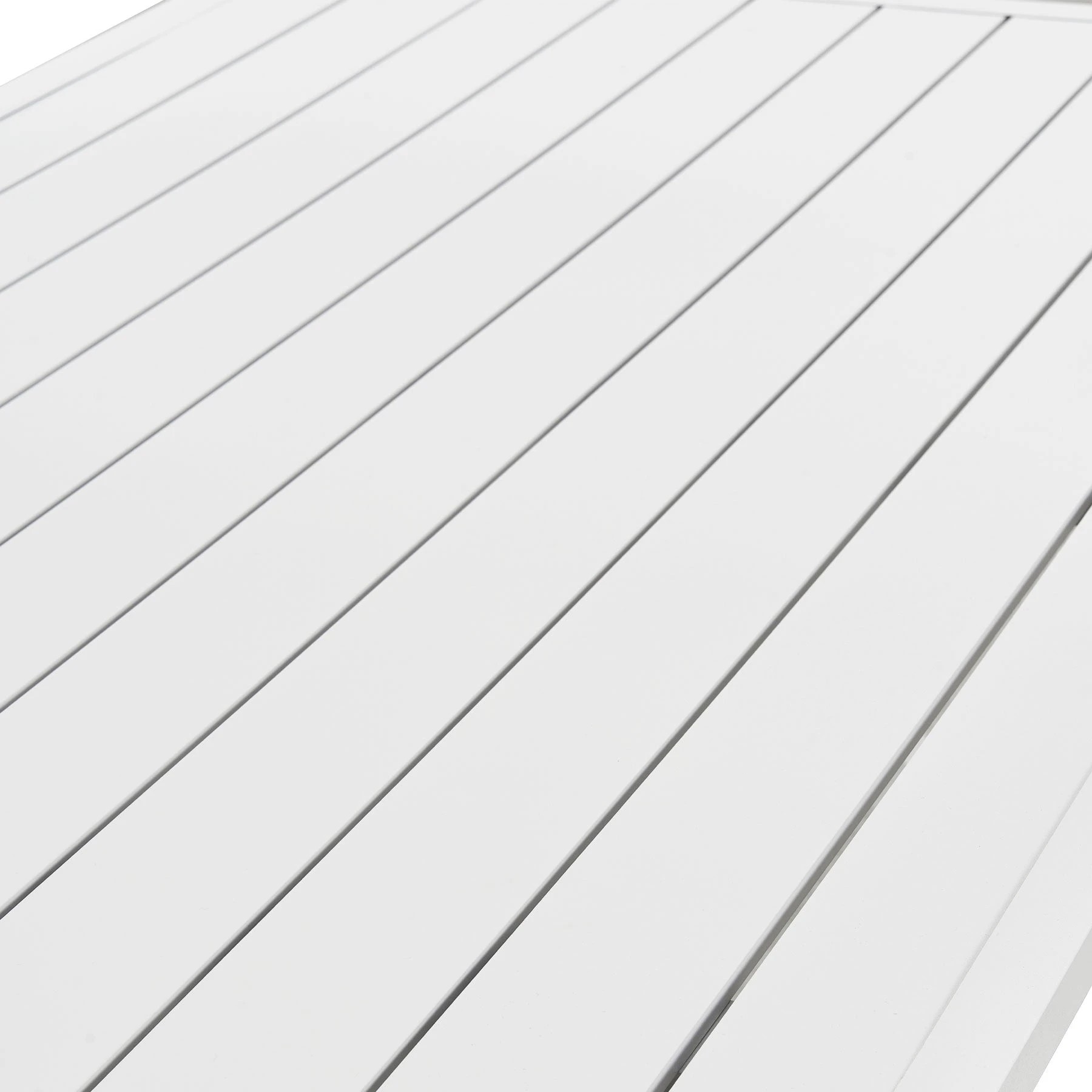 4 Moda Living Jervis White Aluminium Outdoor Dining Table with Aluminium Slat Top (145x88cm) - White, 4 of 5