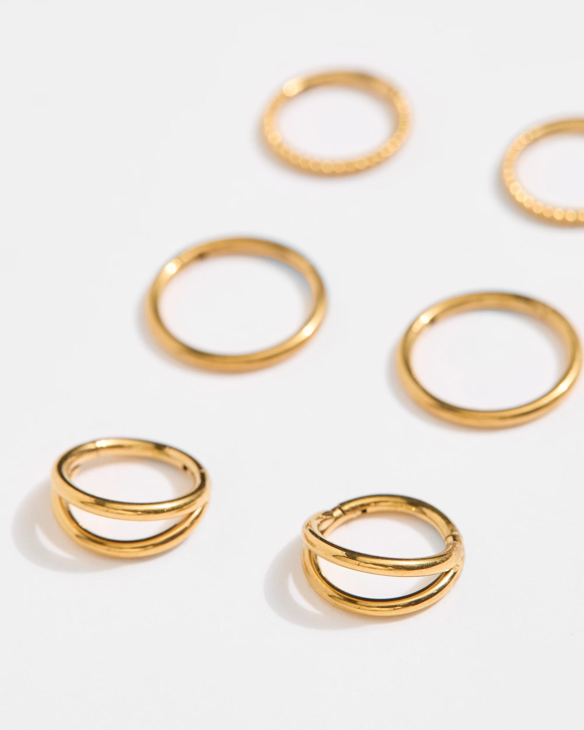 2 Target Waterproof 3 Pack Fine Hoop Earrings GOLD, 2 of 2