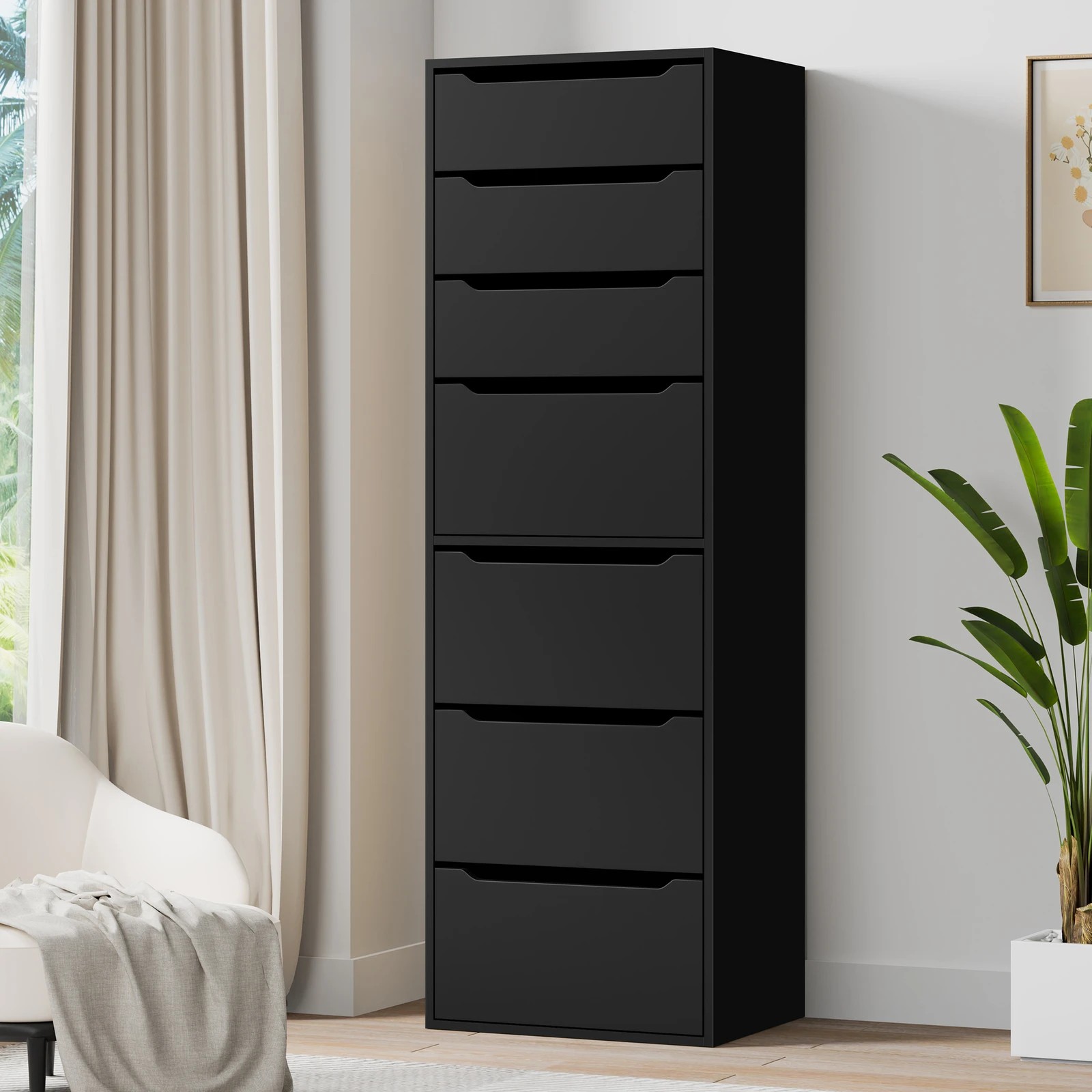 2 Alfordson Wardrobe 7 Drawers Clothes Storage Cabinet - Black, 2 of 10
