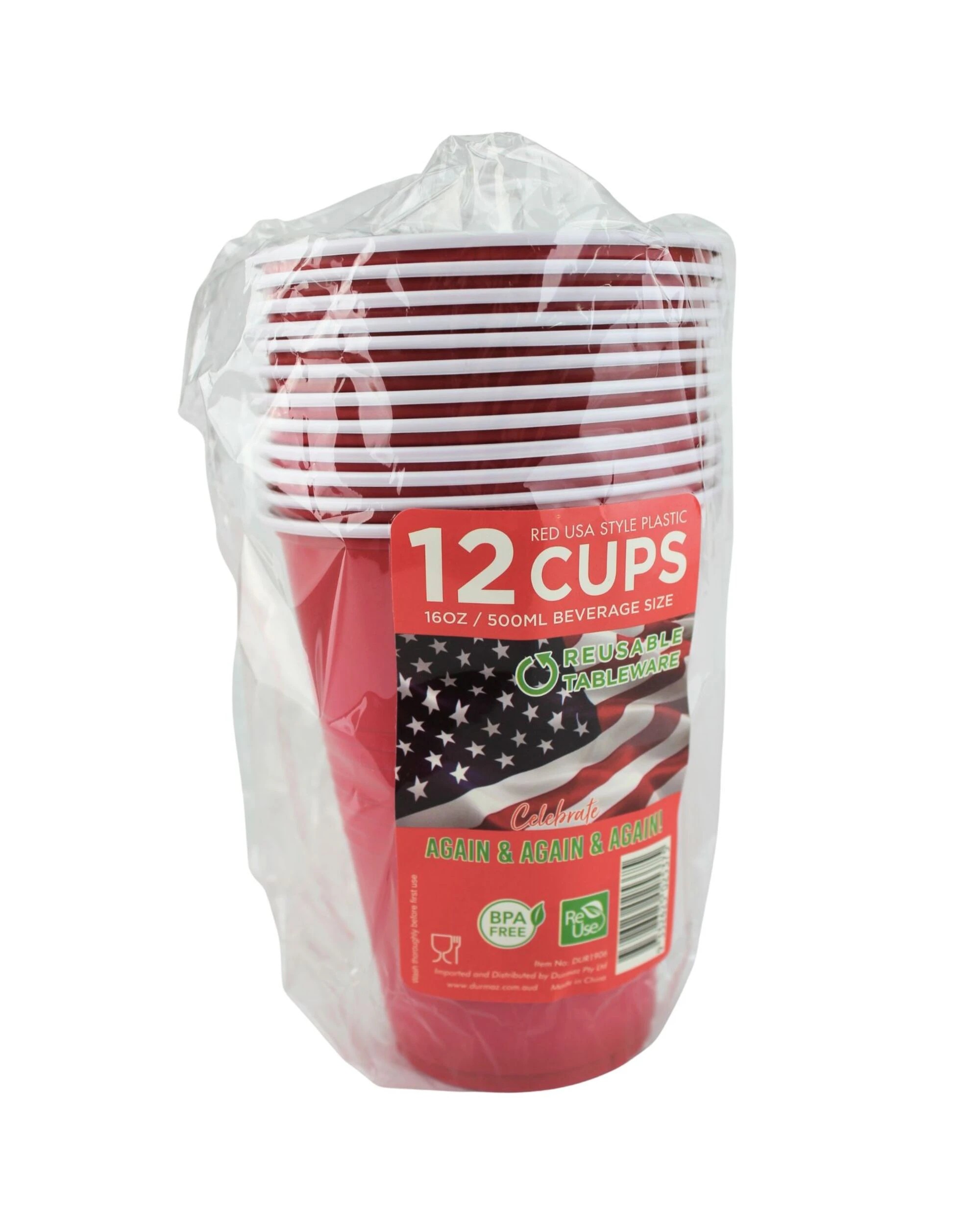 3 Durmaz Party Cups 500ml Bulk Pack of 288 - Red, 3 of 3