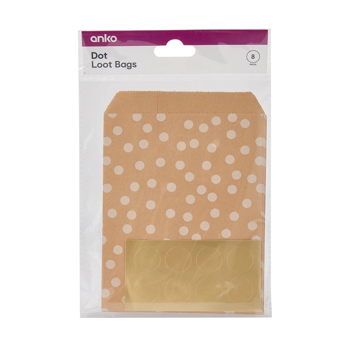 8 8 Pack Polka Dot Loot Bags, 8 of 8