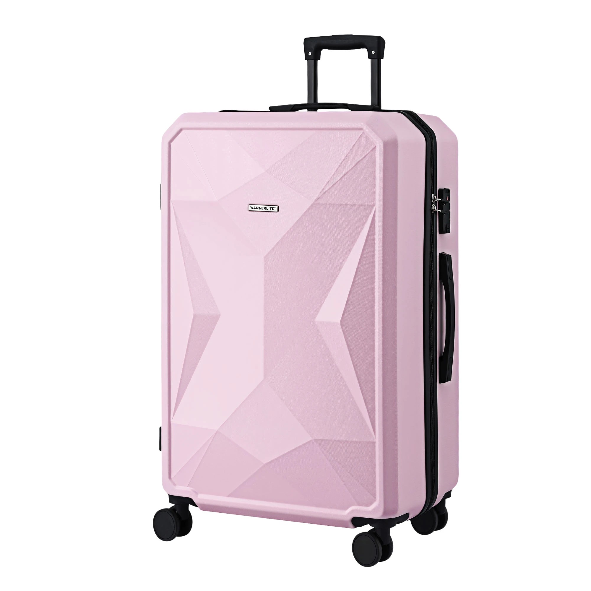 1 Wanderlite 28" Luggage Suitcase Trolley Travel Lightweight TSA Hardshell - Pink, 1 of 1