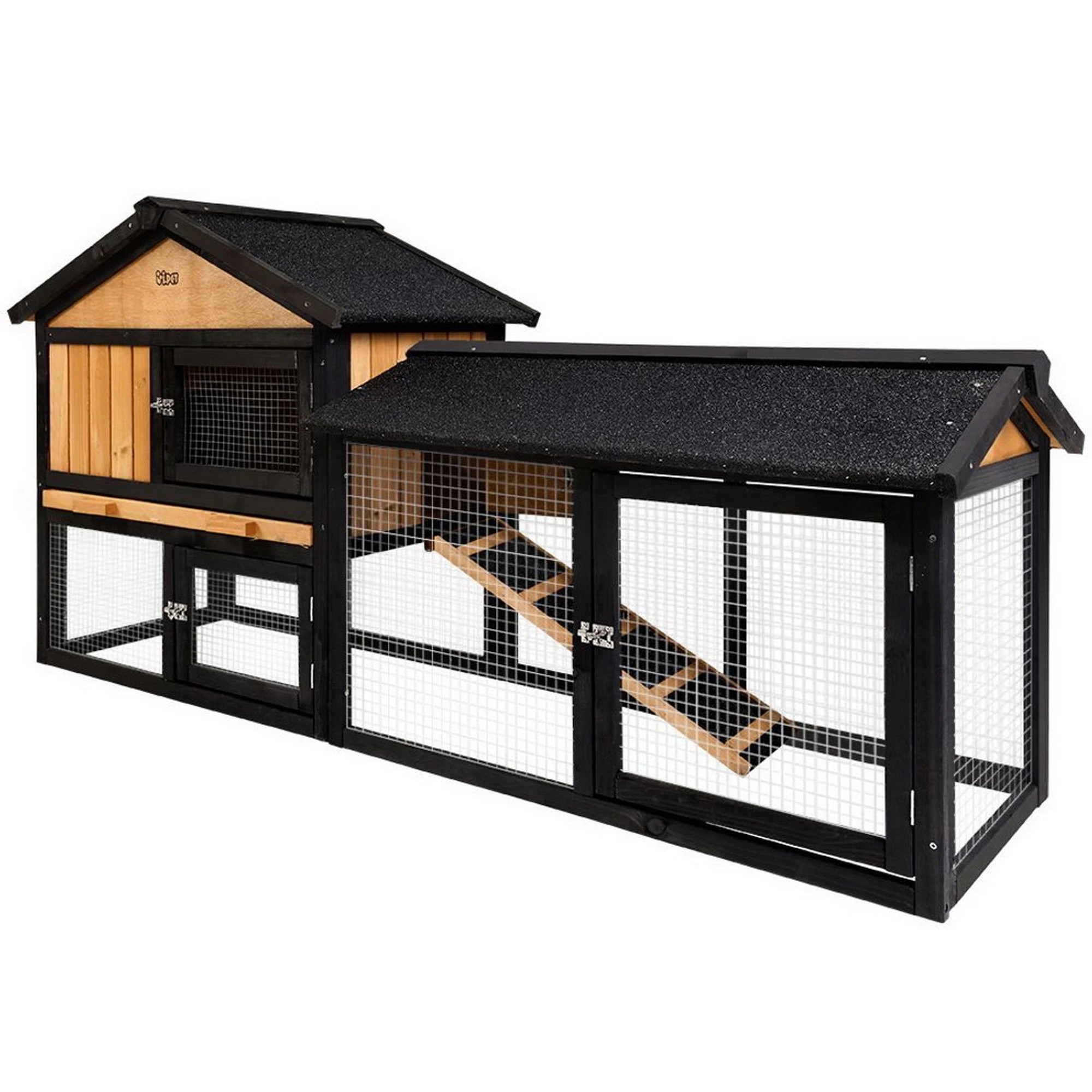 4 i.Pet Chicken Coop Rabbit Hutch Extra Large Run House Cage Wooden Bunny Outdoor - Multi, 4 of 7