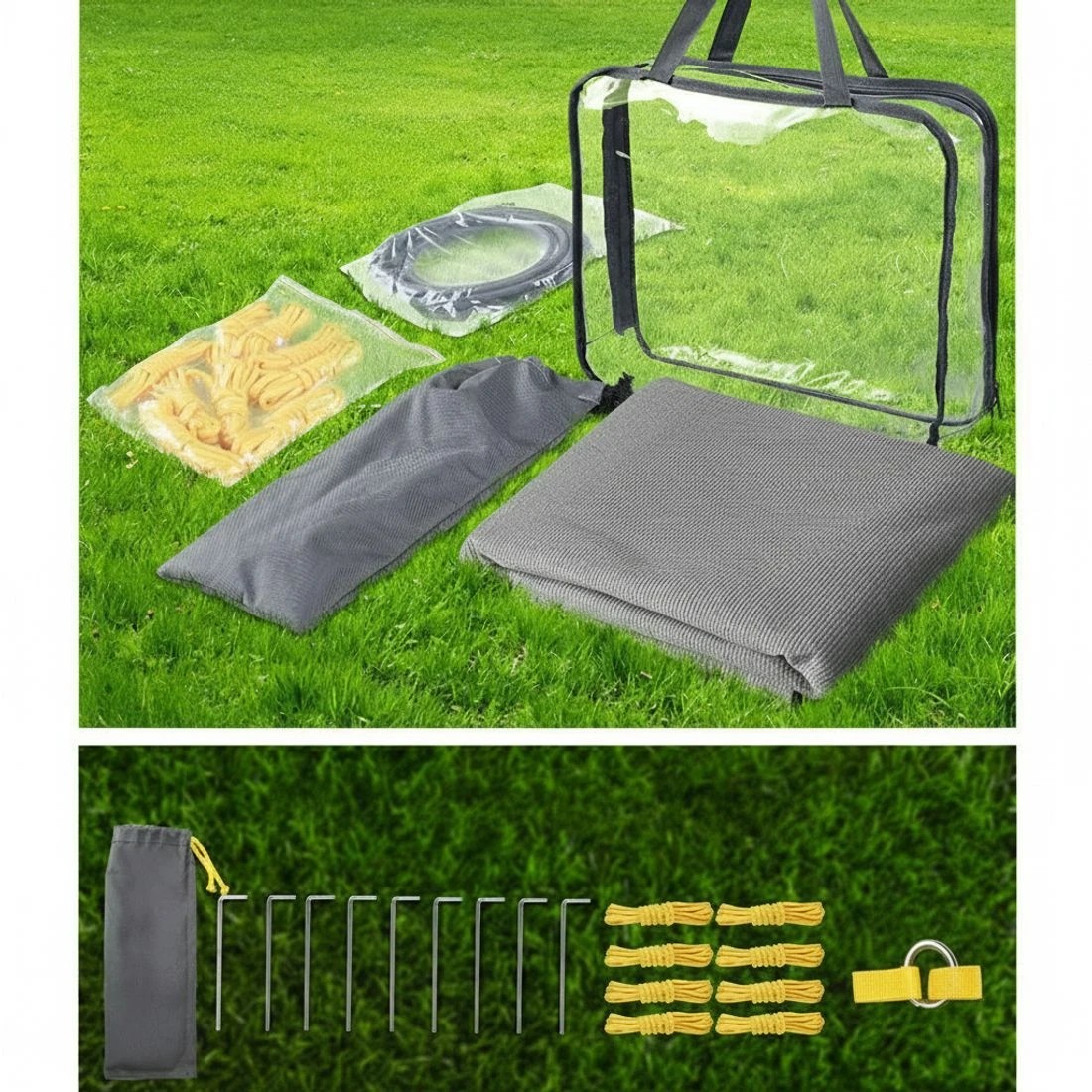 4 Caravan Privacy Screen Roll Out Awning 3.4x1.95M End Wall Side Sun Shade - Grey, 4 of 4