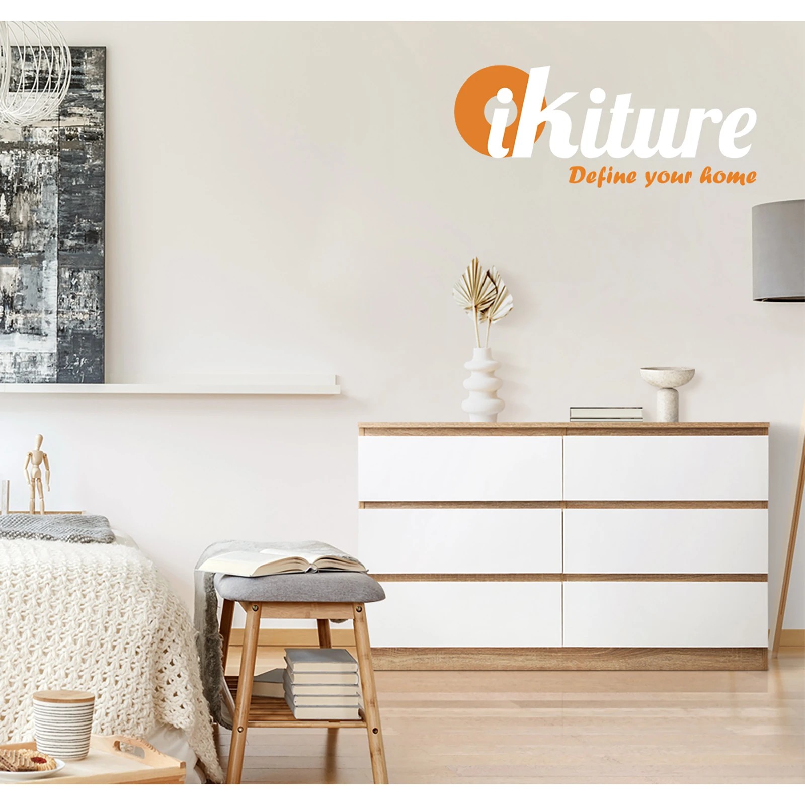 7 Oikiture 6 Chest Of Drawers Lowboy Dresser Table Storage Cabinet
 - Multi, 7 of 10