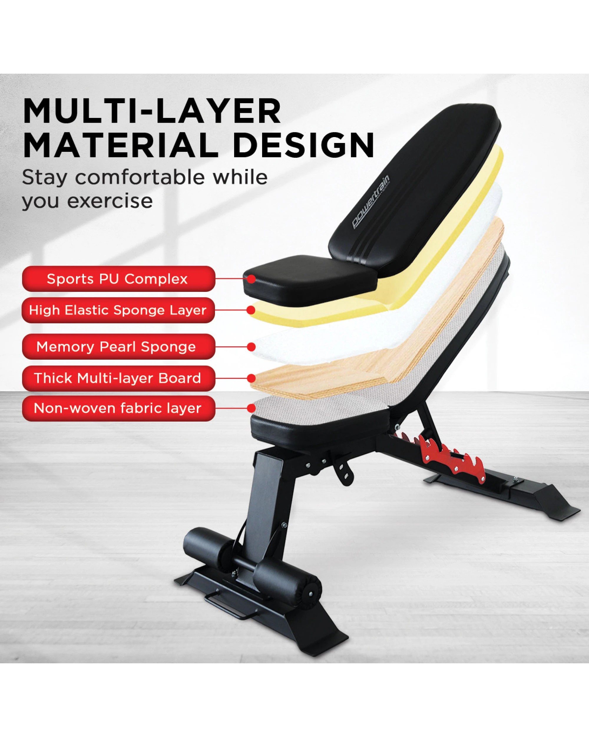 4 Powertrain Home Gym Adjustable Dumbbell Bench, 4 of 10