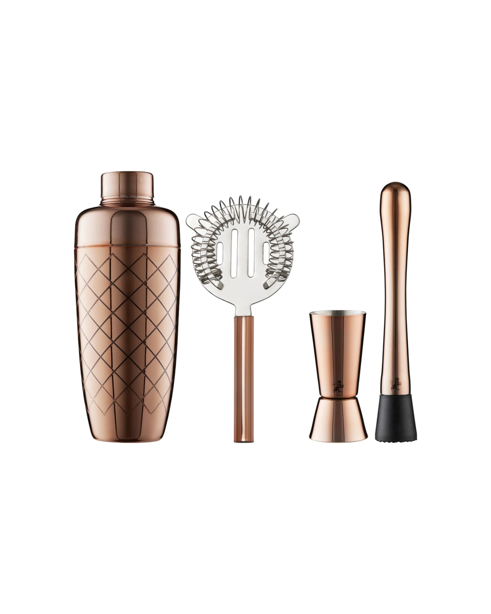 1 Maxwell & Williams Cocktail Co Lafayette 4pc Shaker Bar Tool Set Stainless Steel - Pink, 1 of 1