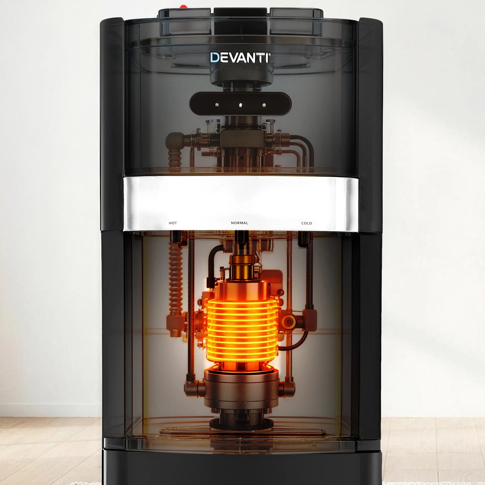 5 Devanti 3 Taps Water Cooler Dispenser Bottom Loading Dispenser Chiller Filter - Black, 5 of 9