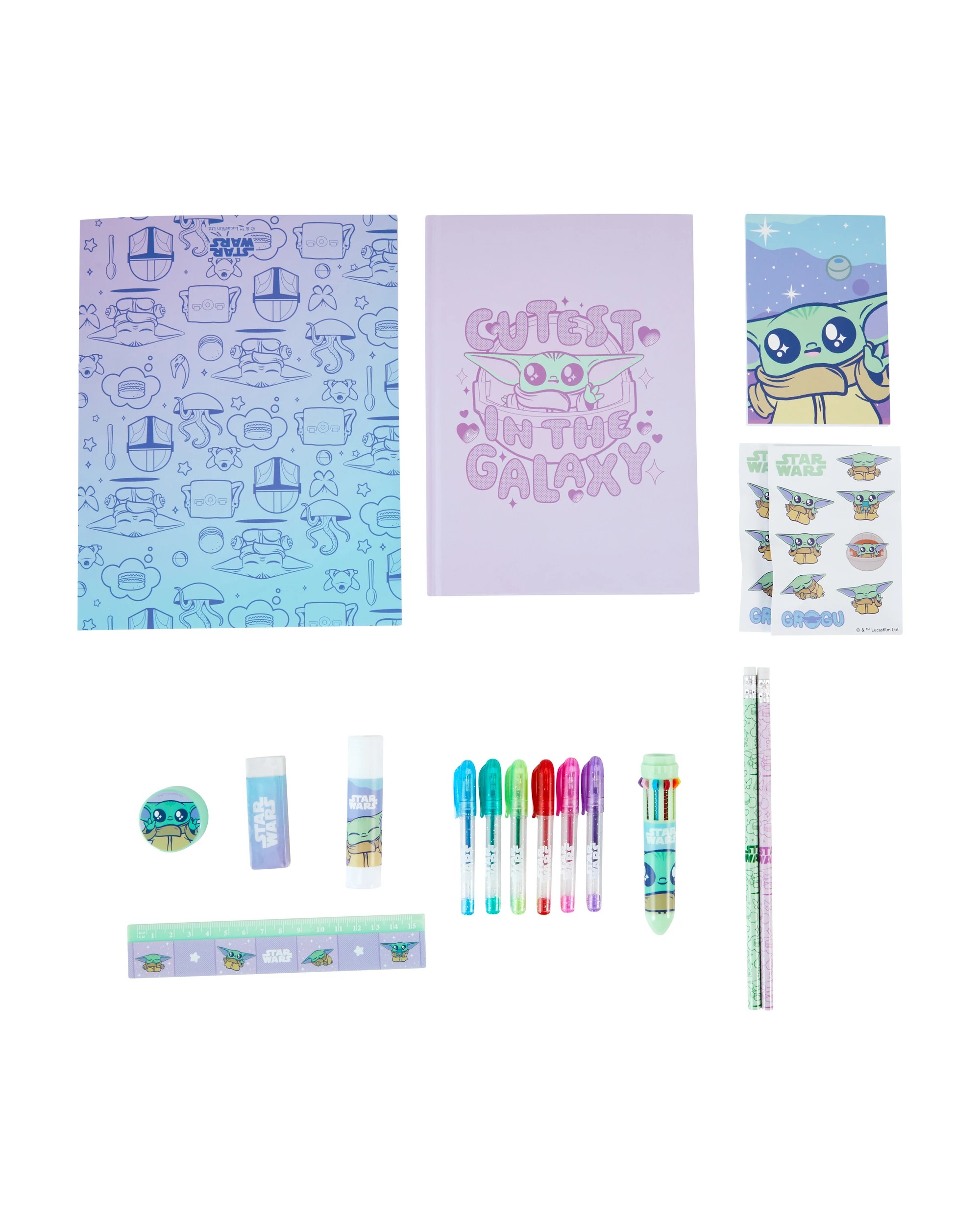4 18 Piece Disney Star Wars Grogu Stationery Gift Set, 4 of 8