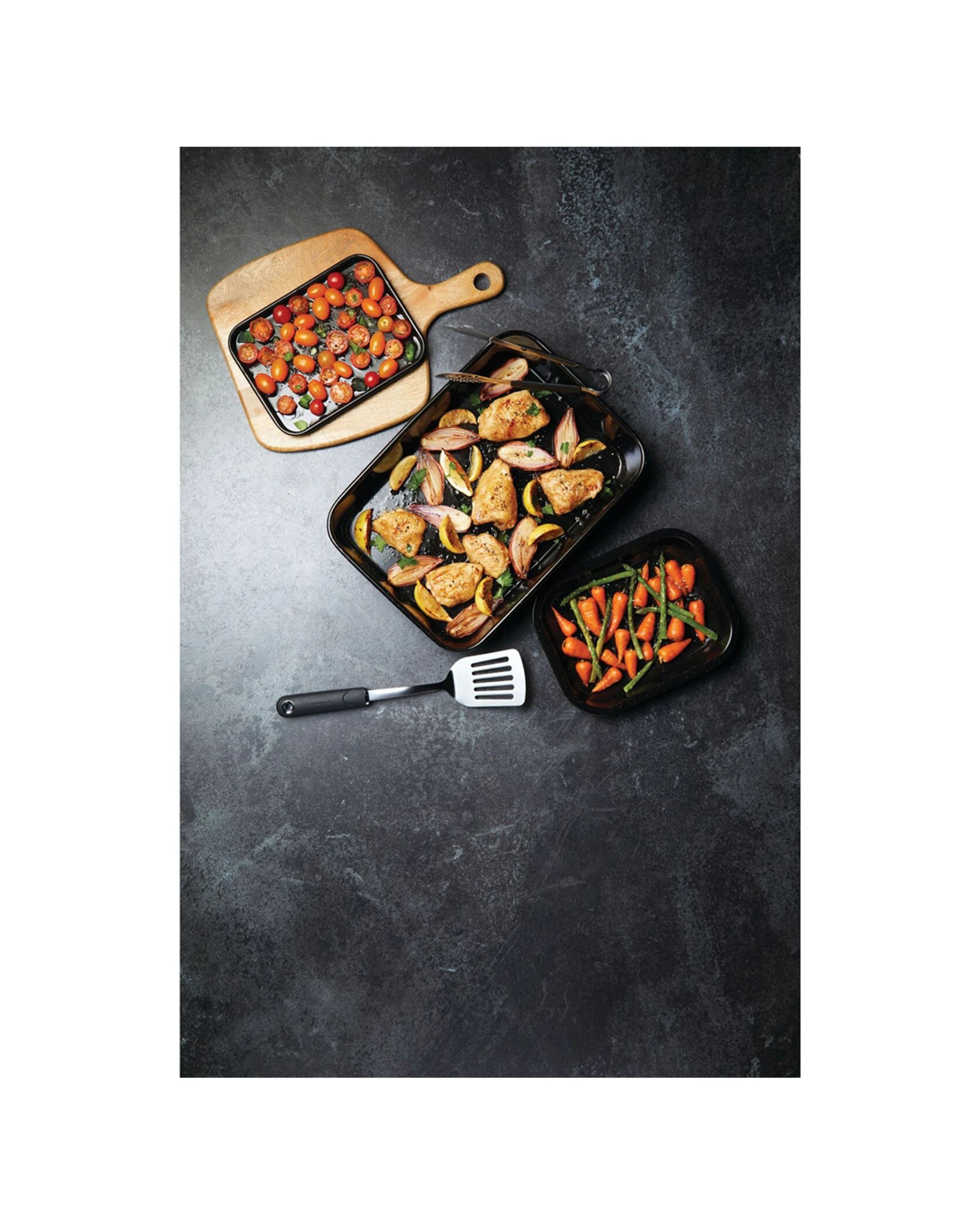 3 MasterCraft Pro Vitreous 34x26cm Enamel Roasting Pan Heavy Duty Coated - Black, 3 of 3