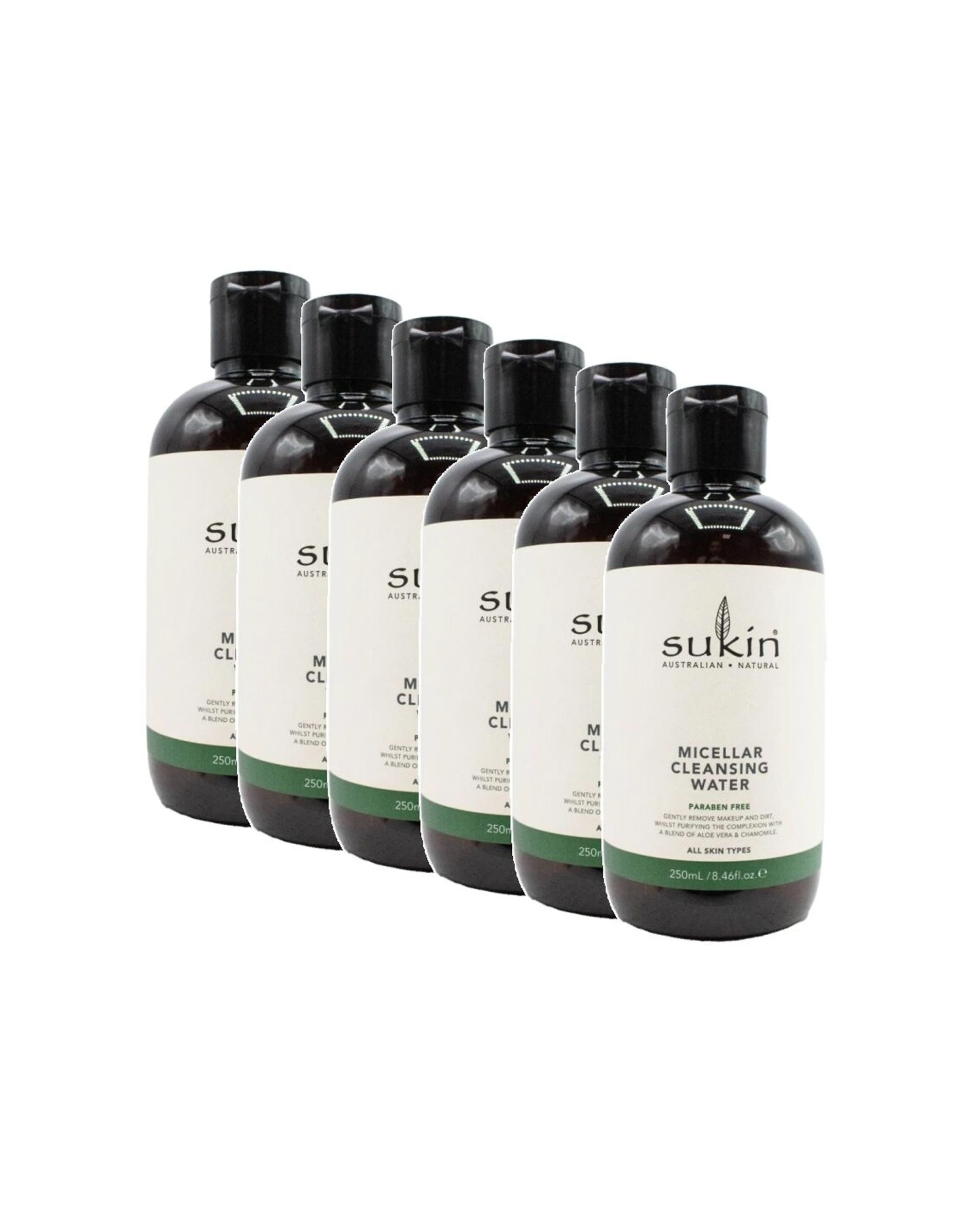1 Sukin 6PK Micellar Cleansing Water Makeup Remover Paraben Free Skincare 250ml - Multi, 1 of 4