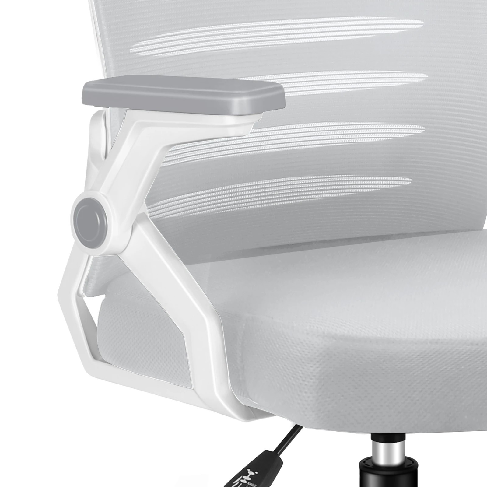 7 Alfordson Mesh Office Chair Executive Computer Fabric Seat Racing Work - White Grey, 7 of 10