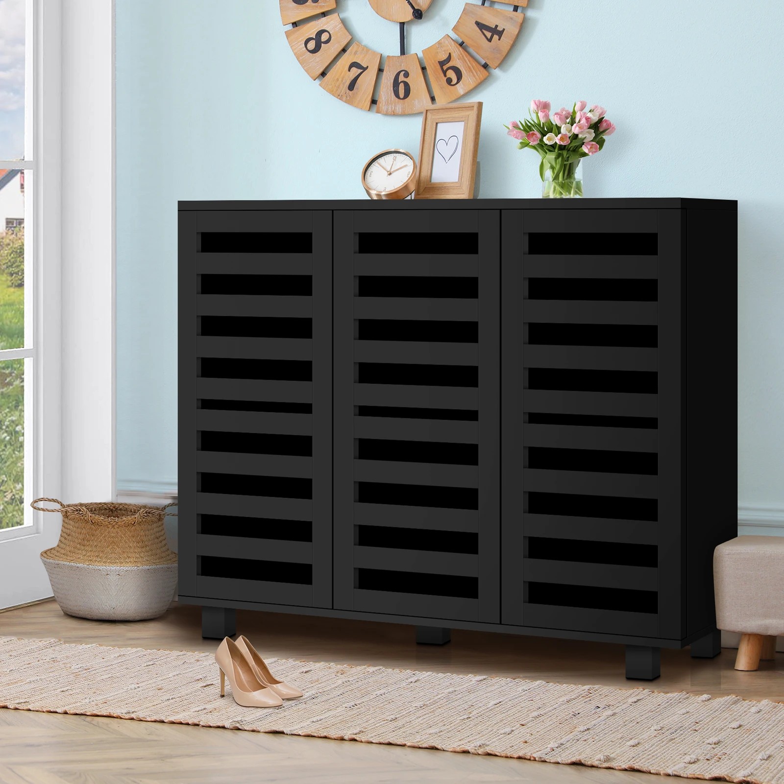 2 Alfordson Shoe Cabinet 30 pairs Storage Rack - Black, 2 of 10