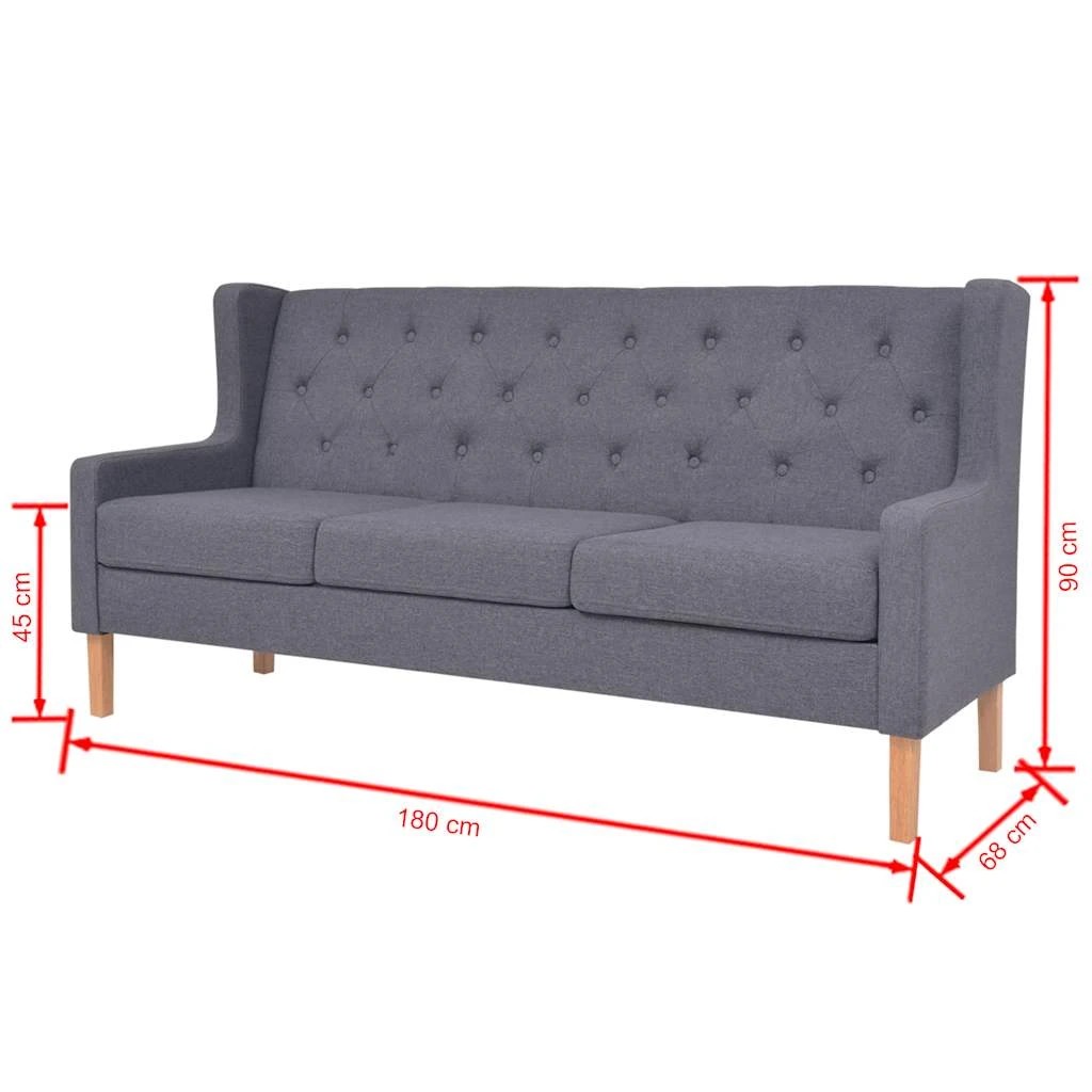 10 Vidaxl Sofa Set 2 Pieces Fabric - Grey, 10 of 10