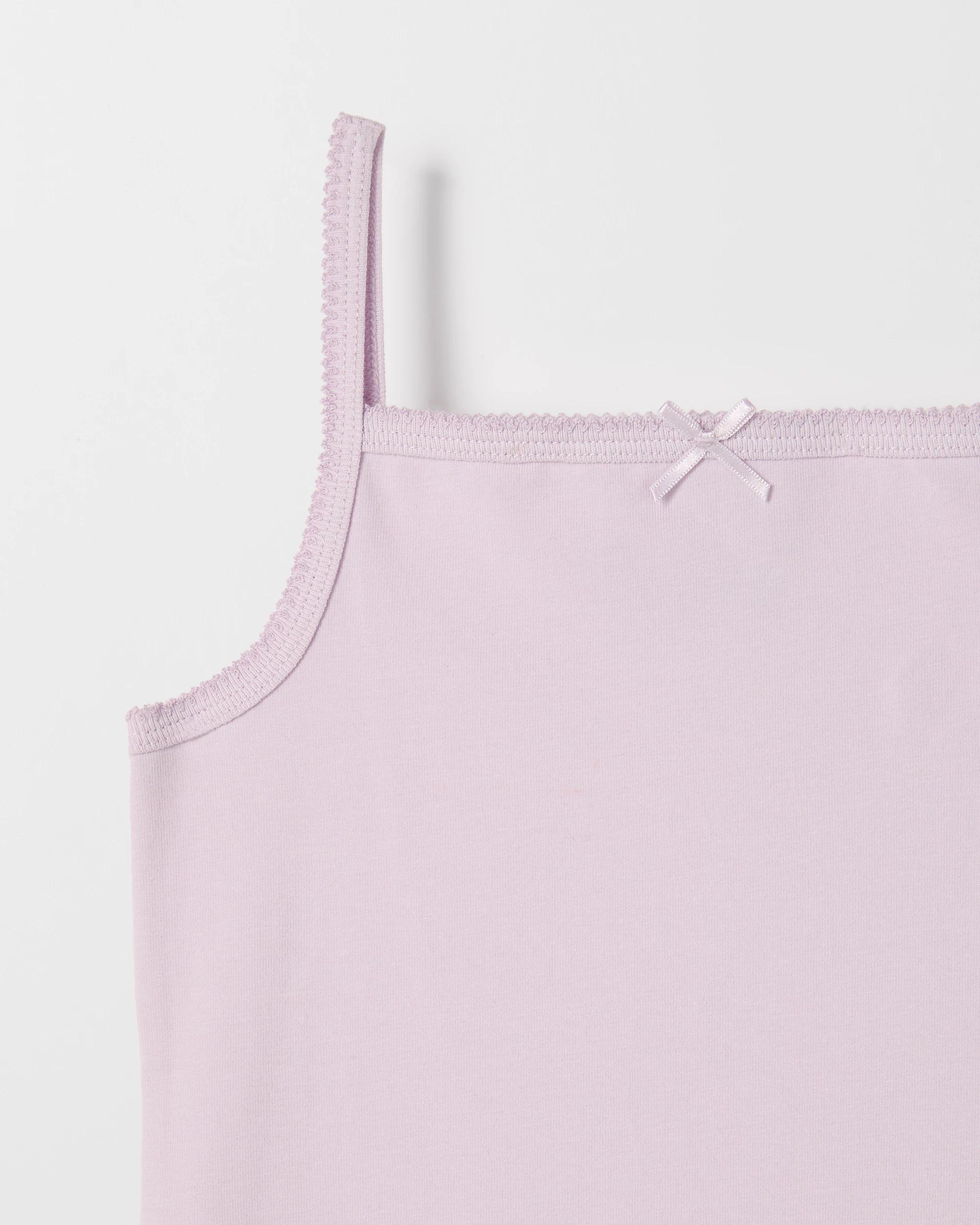 5 Target Kids Australian Cotton 3 Pack Younger Girls Camisoles PINK/WHITE/LILAC, 5 of 5