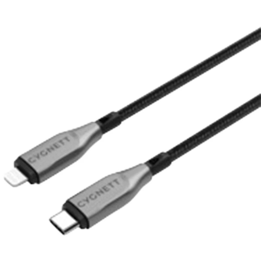 1 Cygnett Armoured Lightning to USB-C Cable 1m Black, 1 of 2