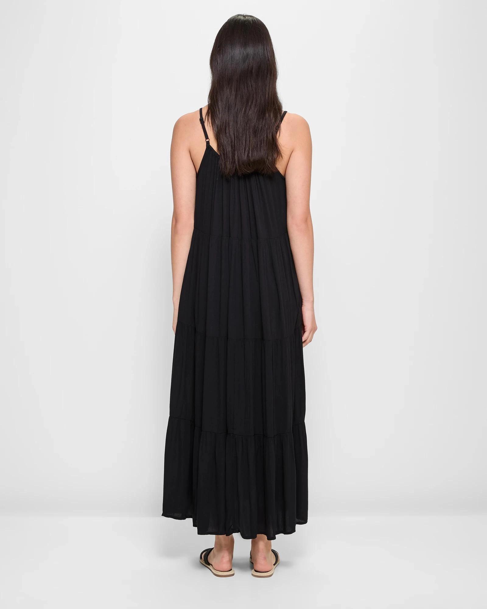 4 Target Resort Crinkle Maxi Dress BLACK, 4 of 5