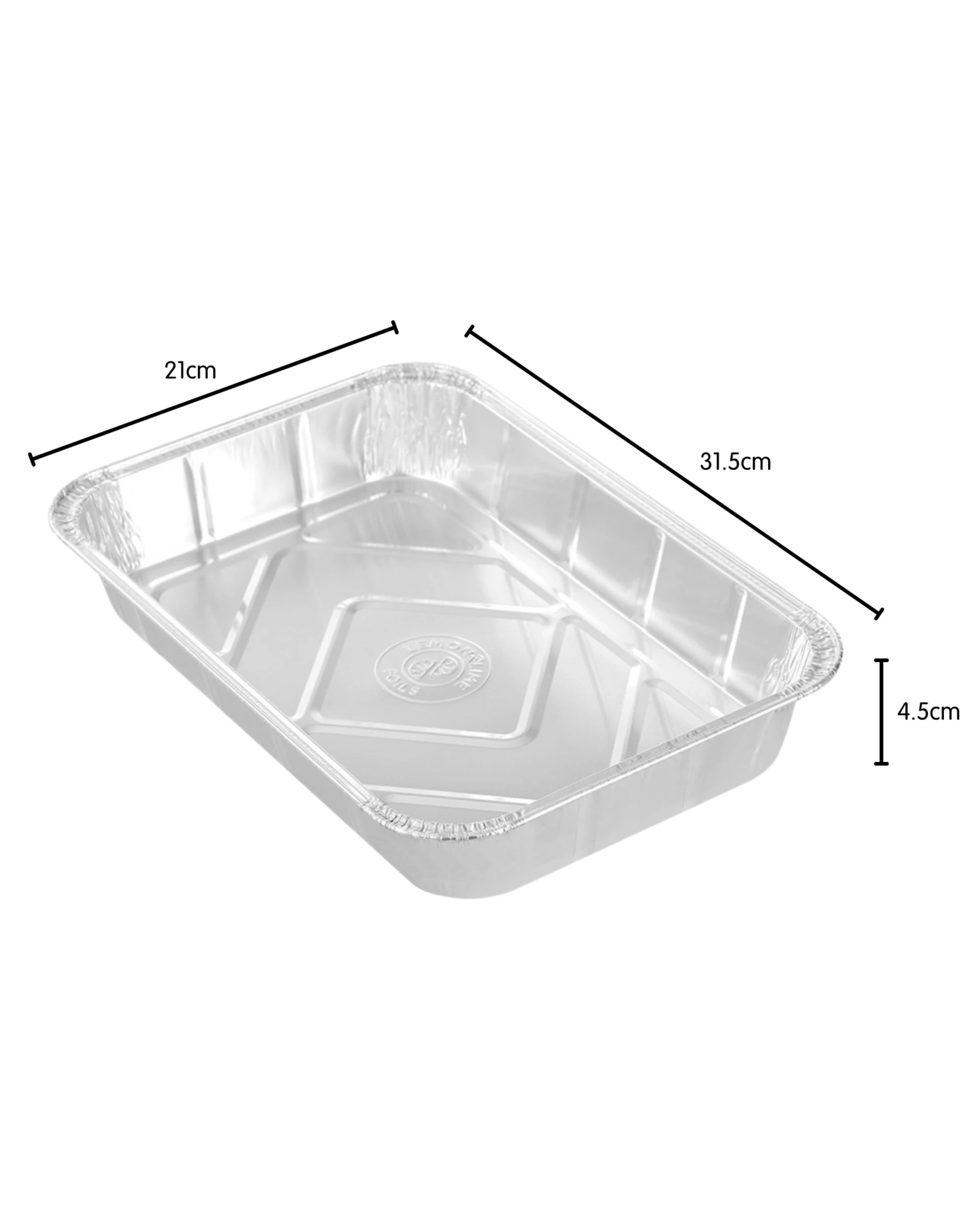 4 Lemon & Lime Foil Oven Trays with Lids 31.5cm x 21cm x 4.5cm Pack of 10, 4 of 4