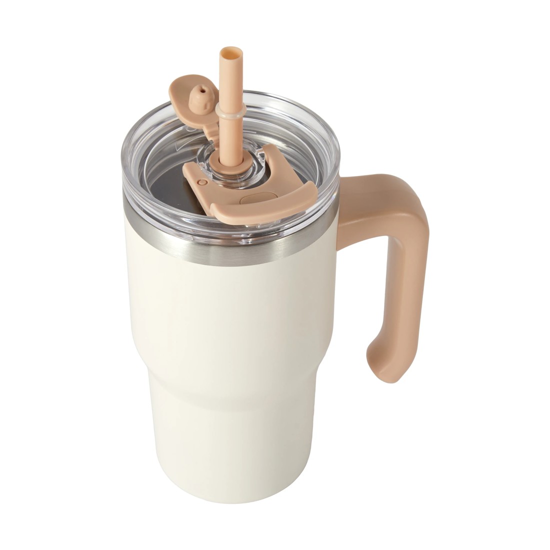 1 600ml Cream Tumbler with Handle, 1 of 8