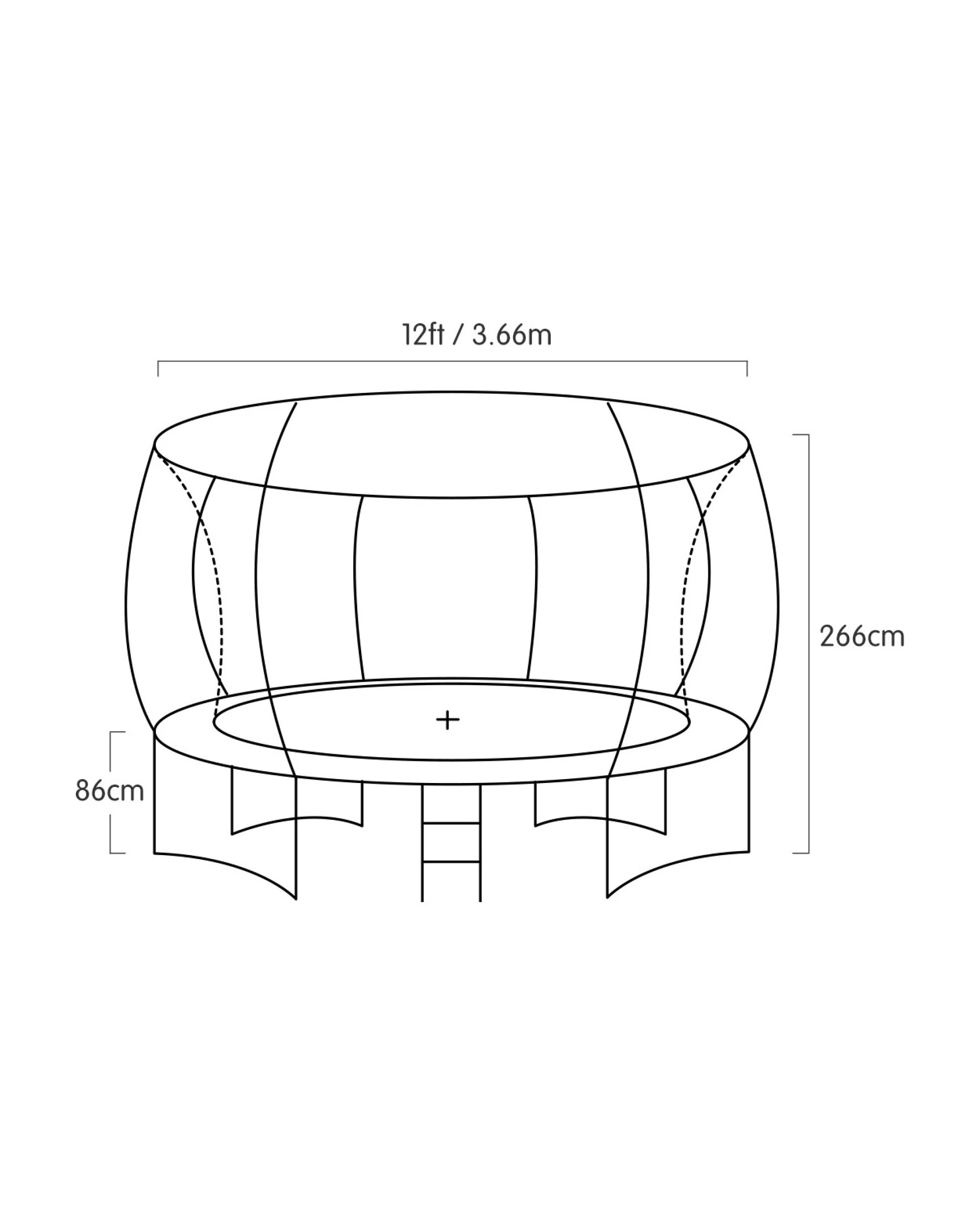 9 Kahuna 12ft Trampoline with LED Basketball Set and Roof in Rainbow, 9 of 9