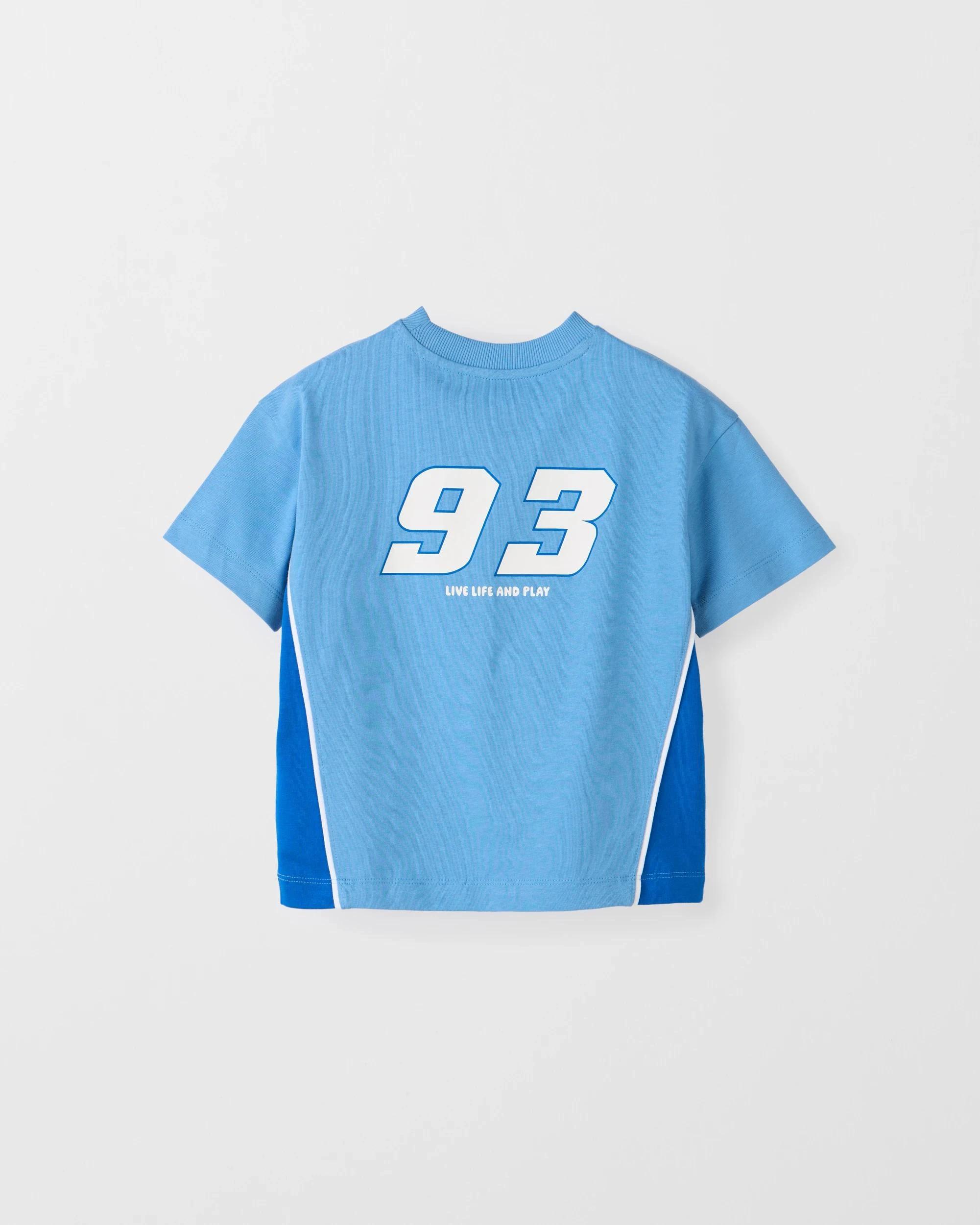 3 Target Australian Cotton Spliced Sport Oversized Mesh T-Shirt BLUE, 3 of 3